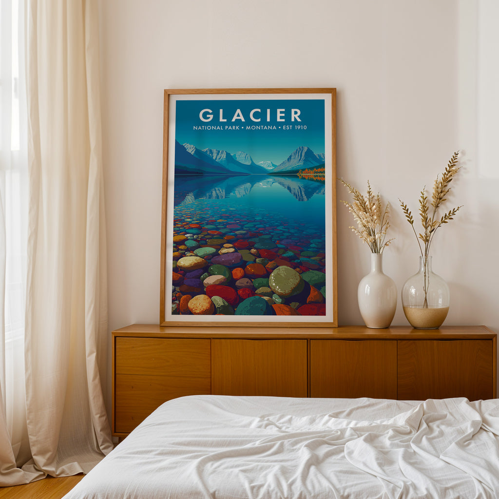 Retro Glacier National Park Print