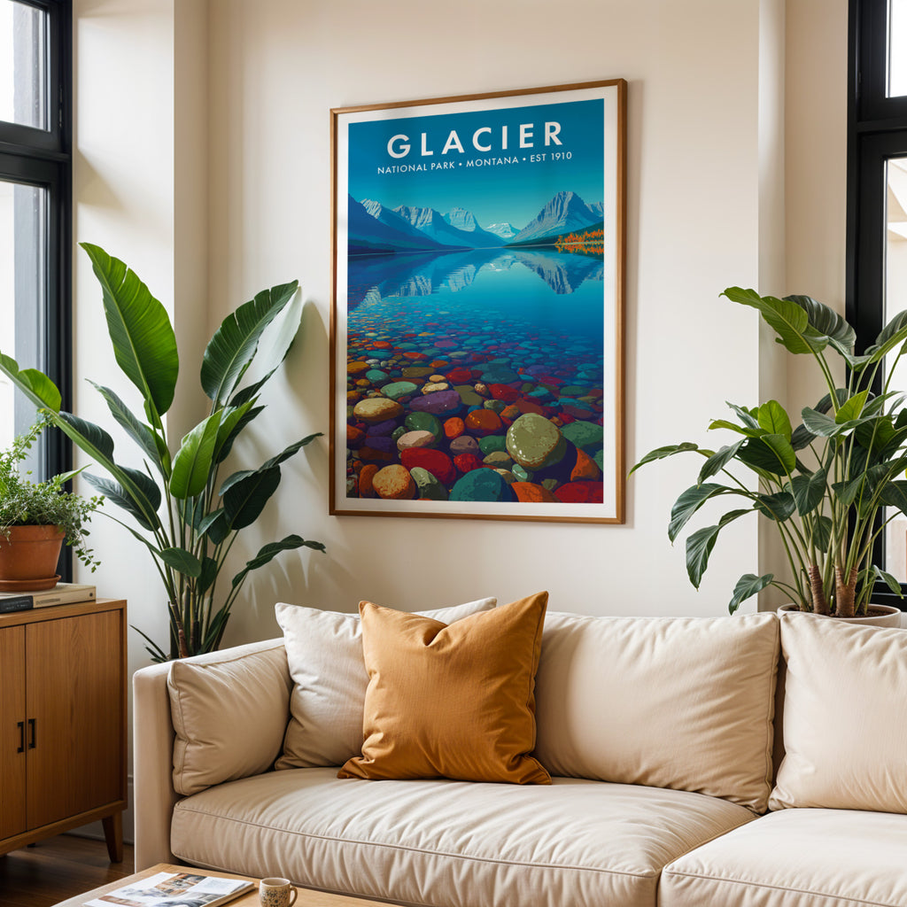 Retro Glacier National Park Print