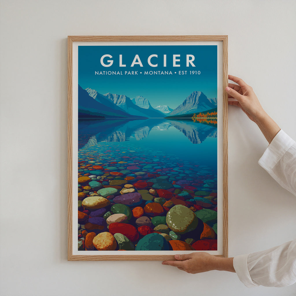 Retro Glacier National Park Print