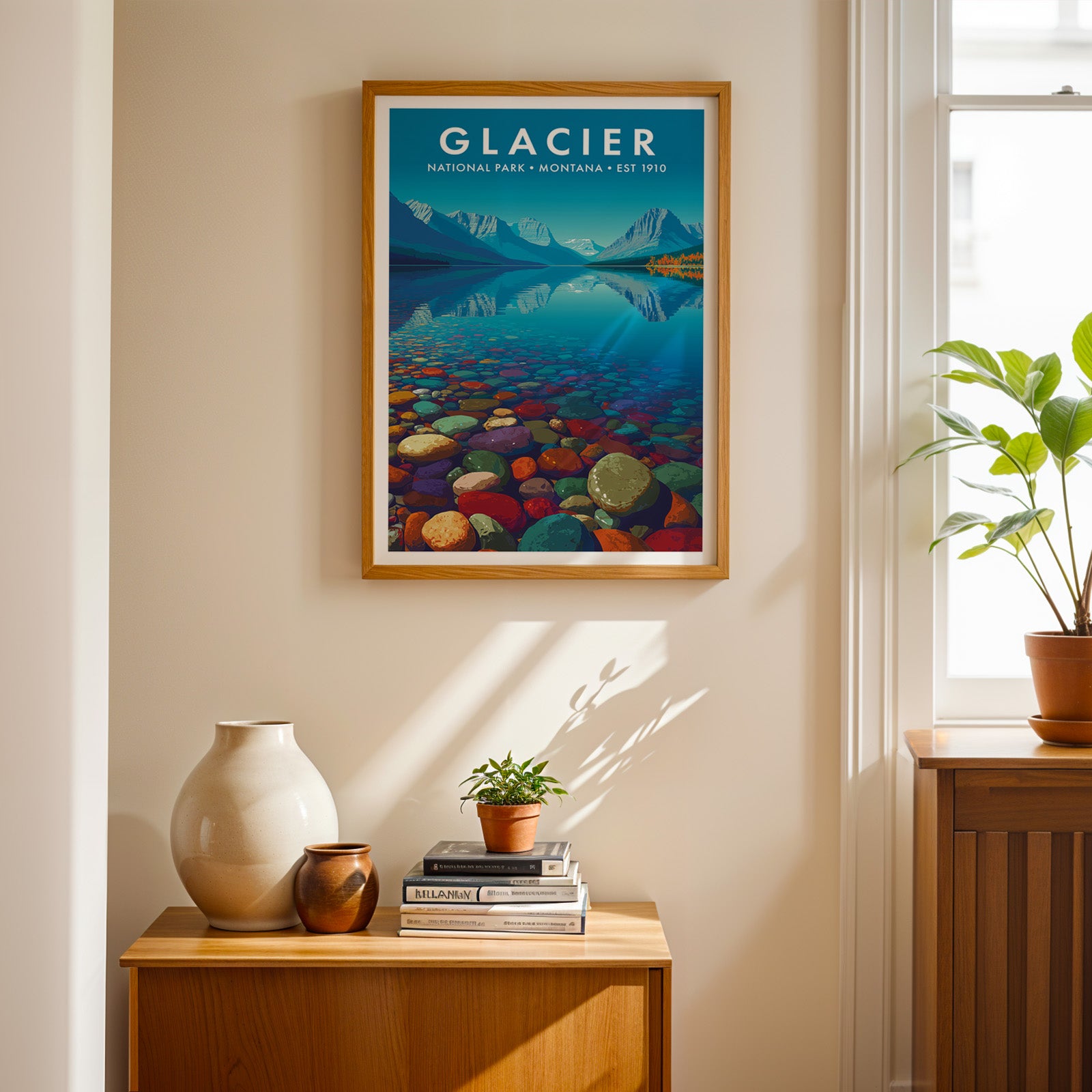 Retro Glacier National Park Print