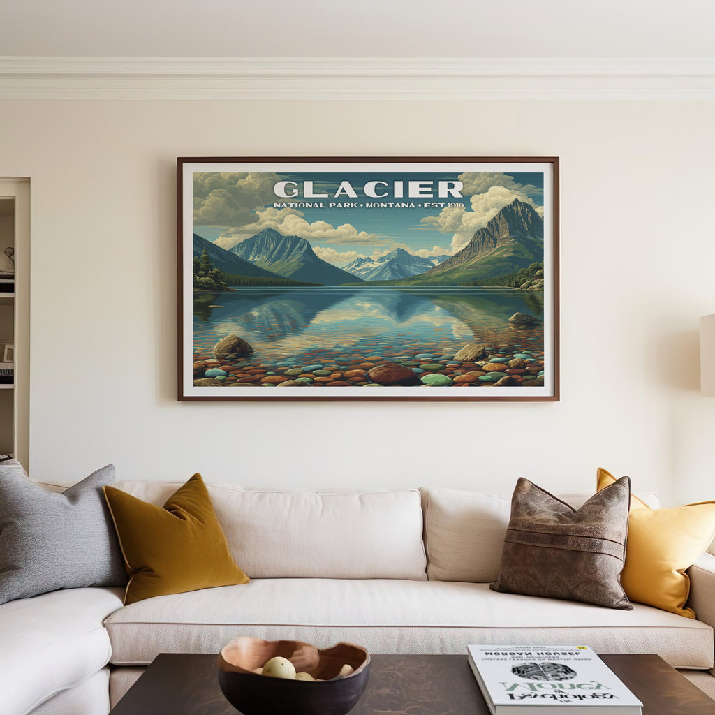 Glacier National Park Horizontal Vintage Art
