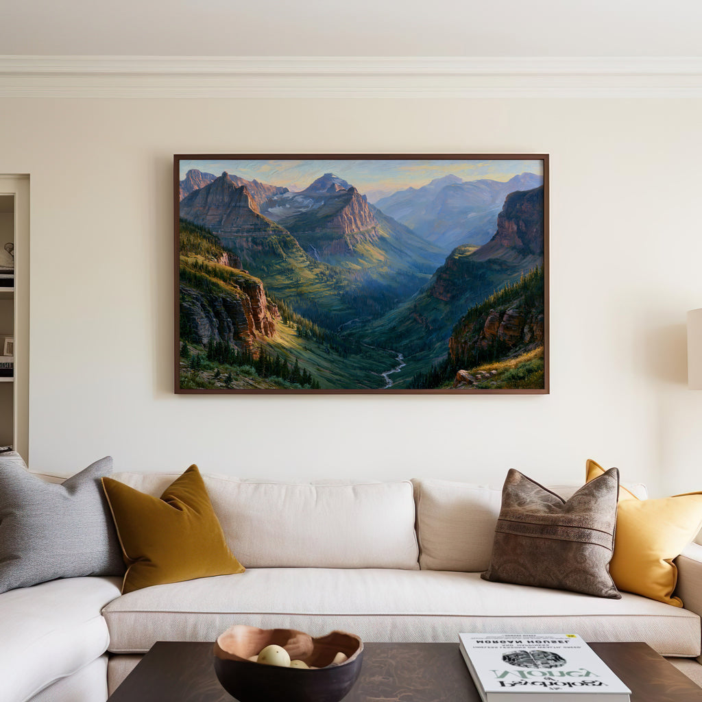 Glacier National Park Classical Oil Painting