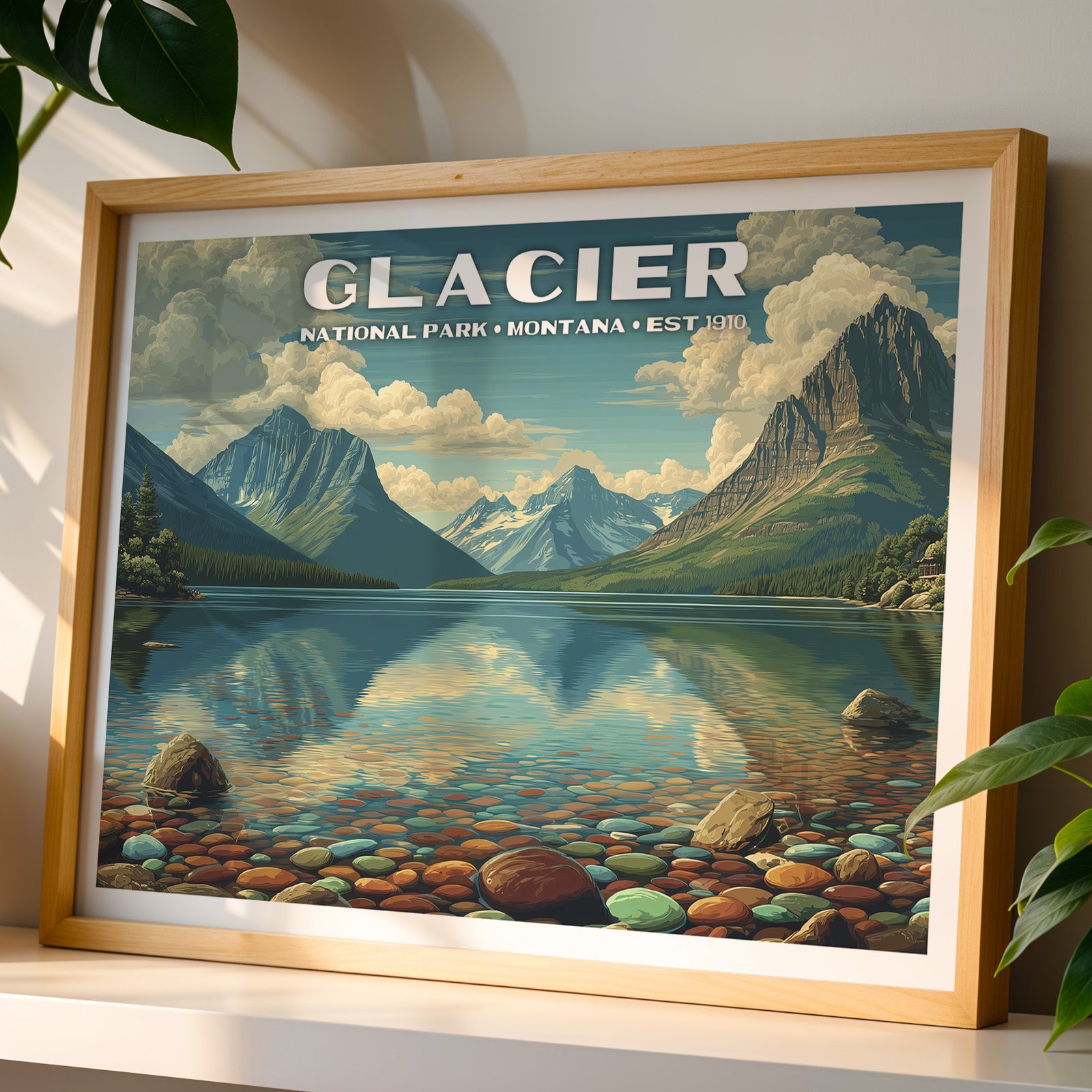 Glacier National Park Horizontal Vintage Art