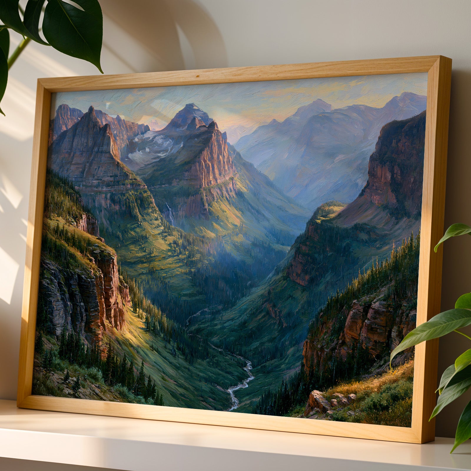 Glacier National Park Classical Oil Painting