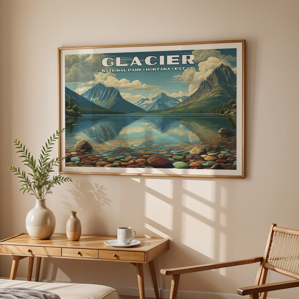Glacier National Park Horizontal Vintage Art