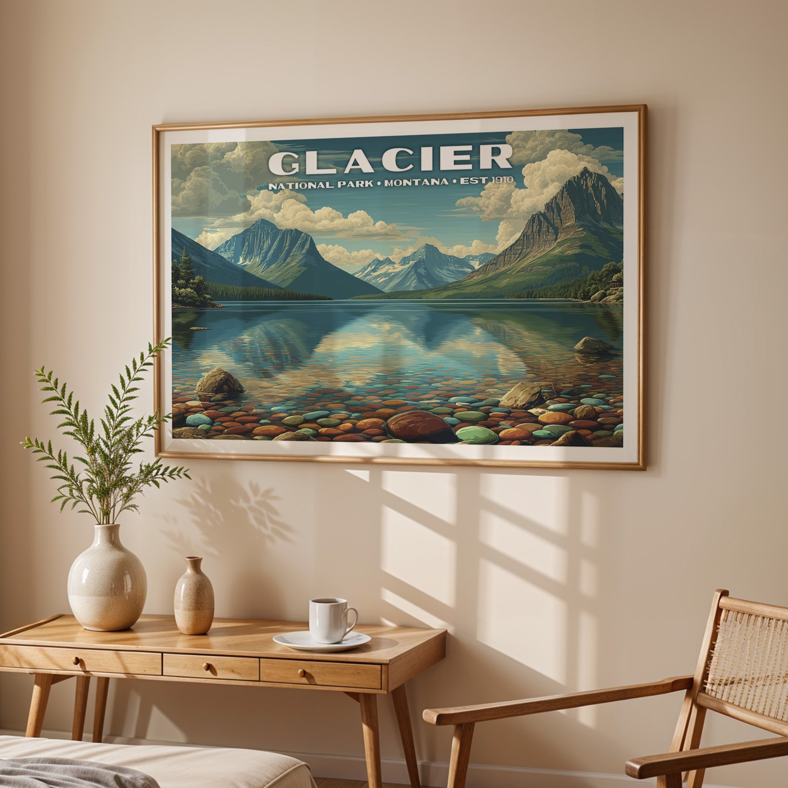 Glacier National Park Horizontal Vintage Art