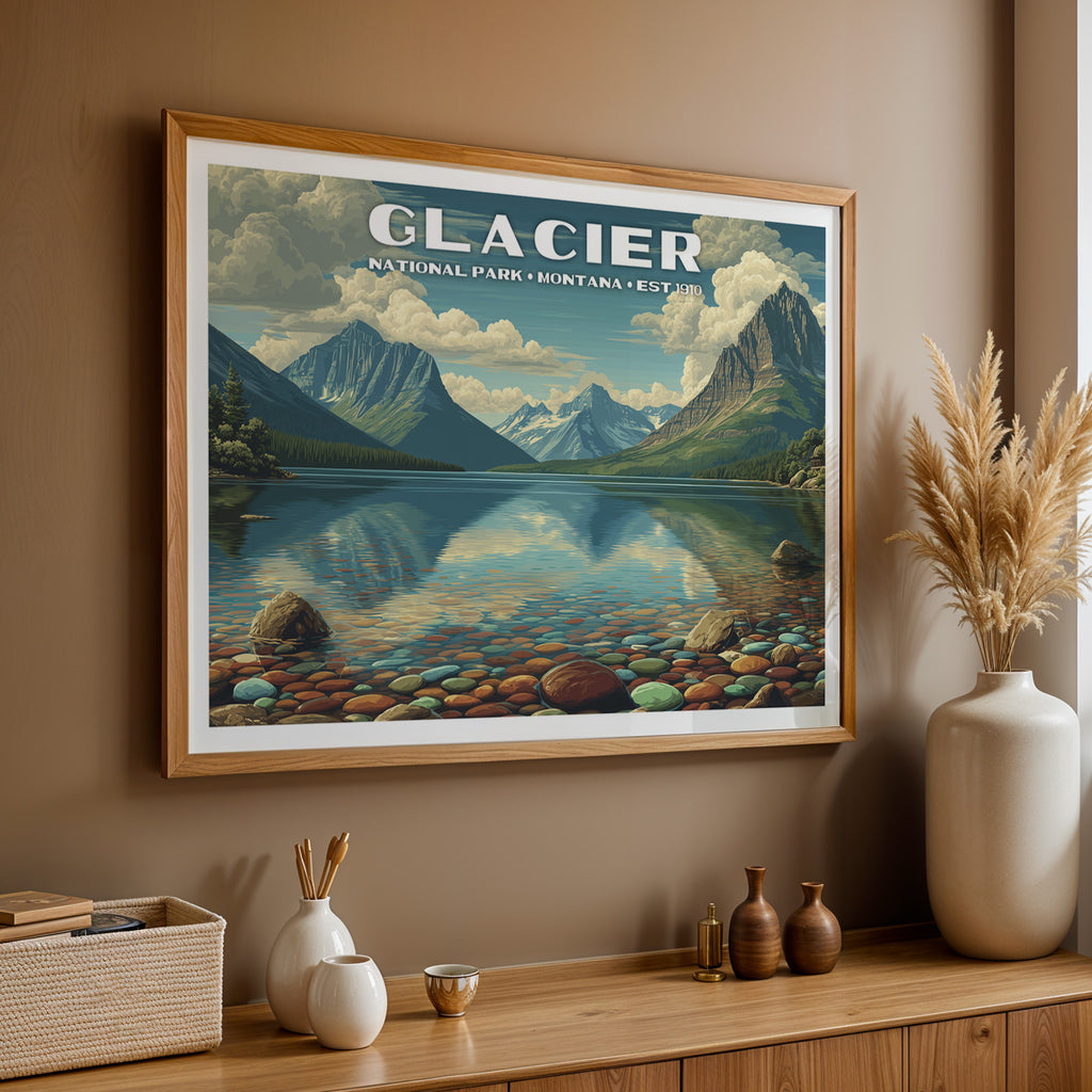Glacier National Park Horizontal Vintage Art