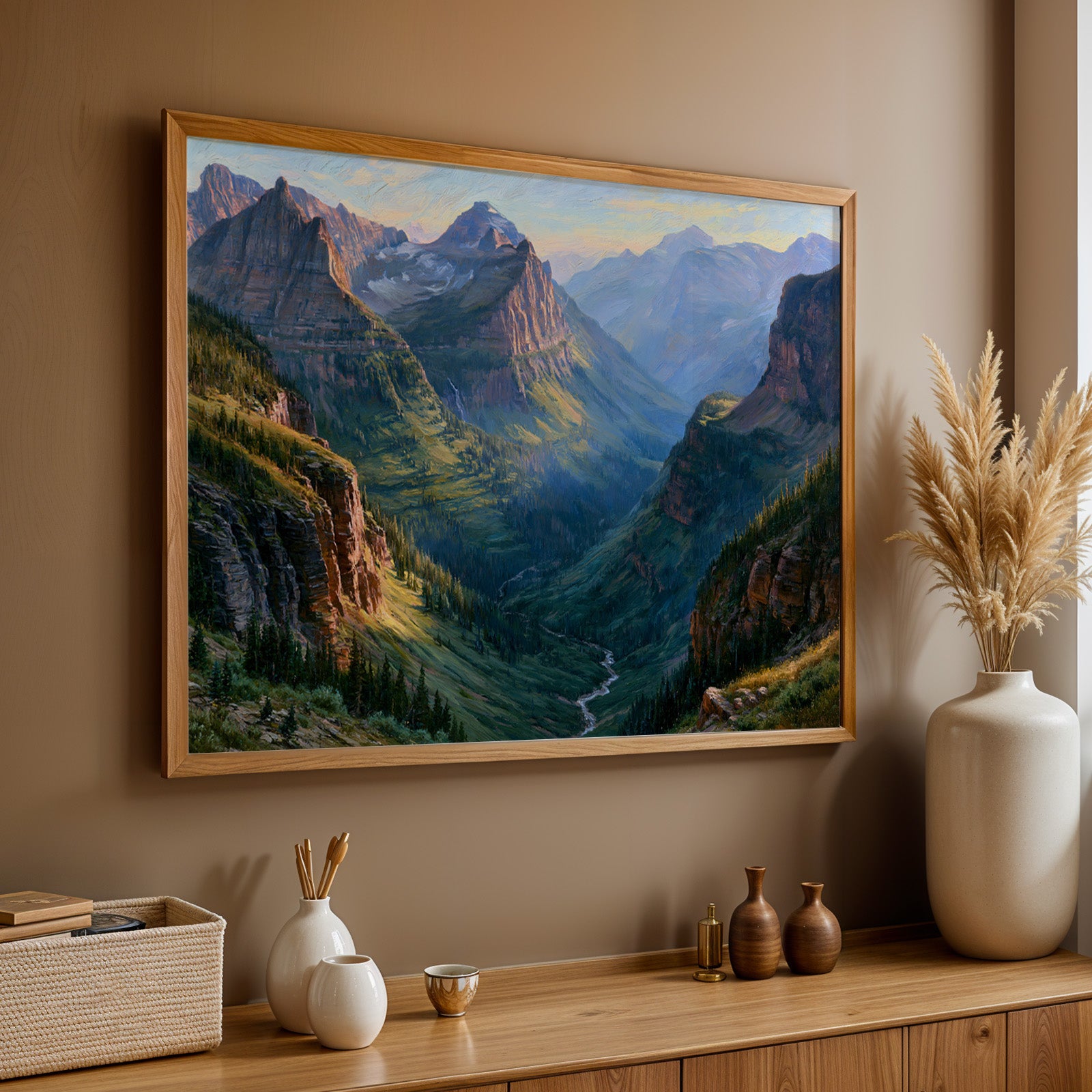 Glacier National Park Classical Oil Painting