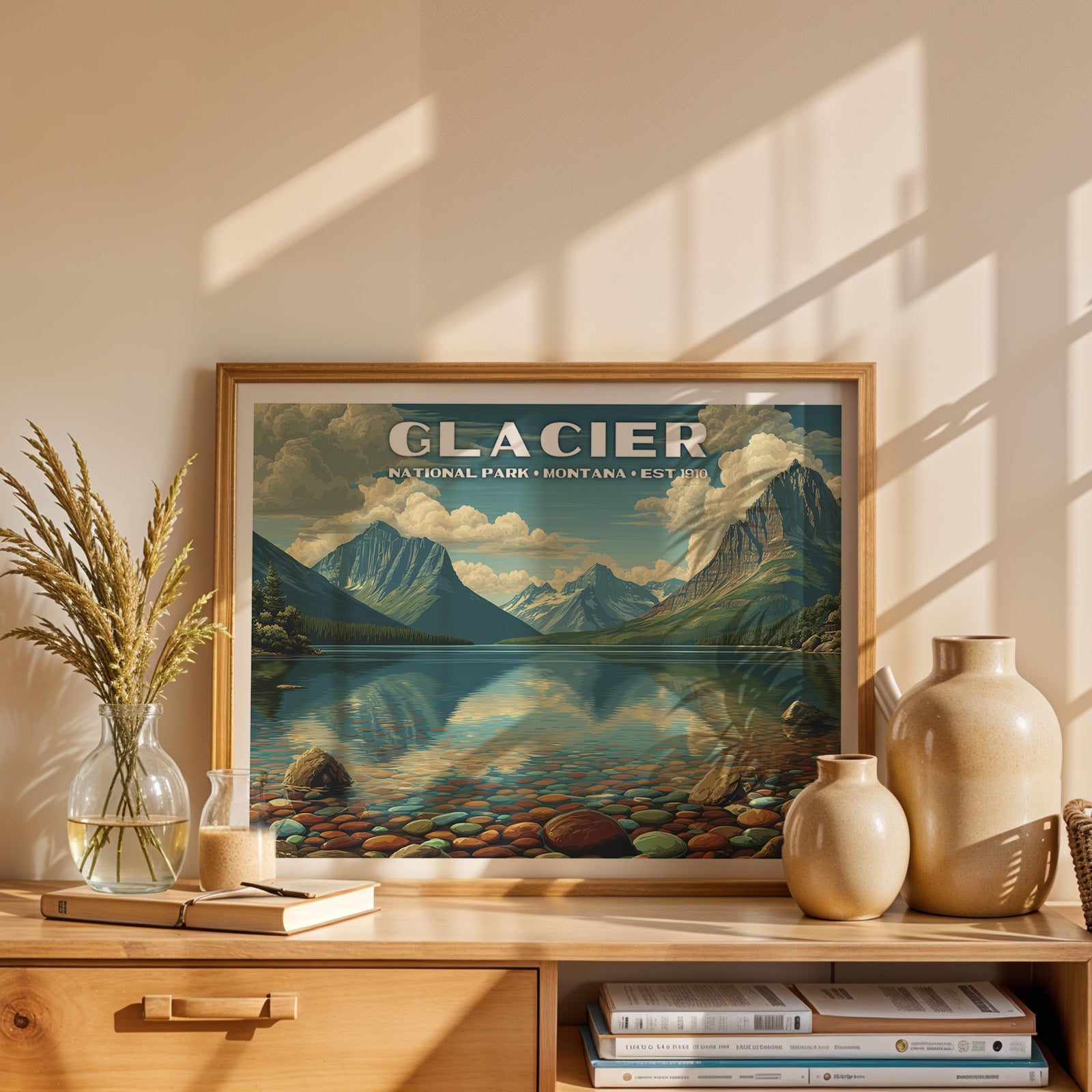 Glacier National Park Horizontal Vintage Art