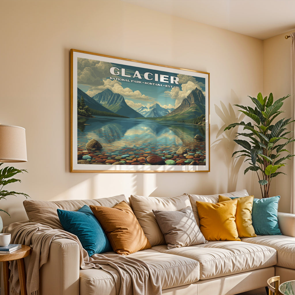 Glacier National Park Horizontal Vintage Art