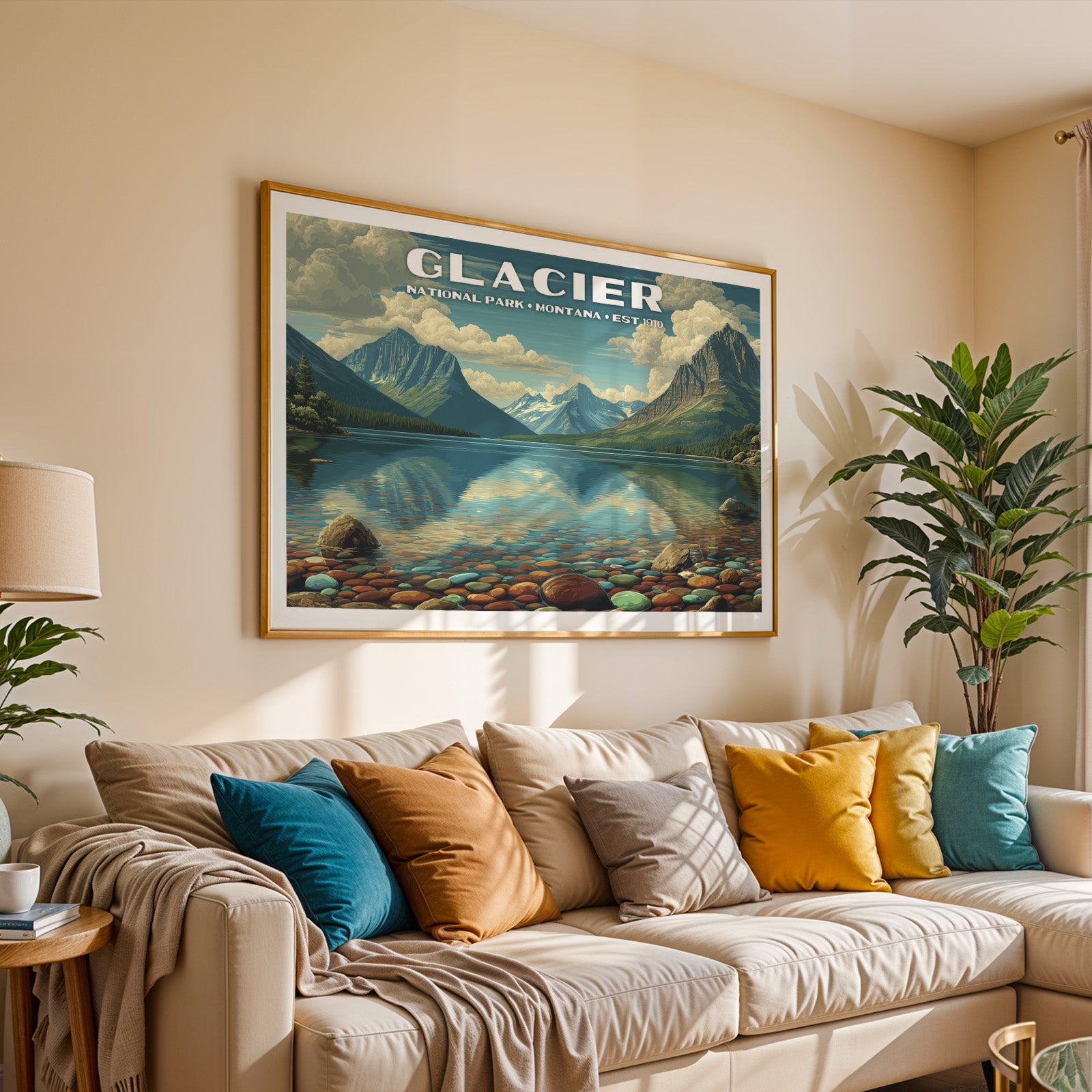 Glacier National Park Horizontal Vintage Art