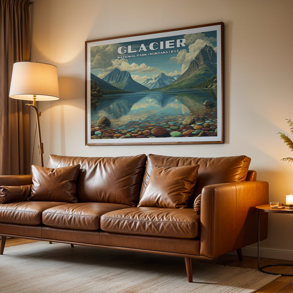 Glacier National Park Horizontal Vintage Art