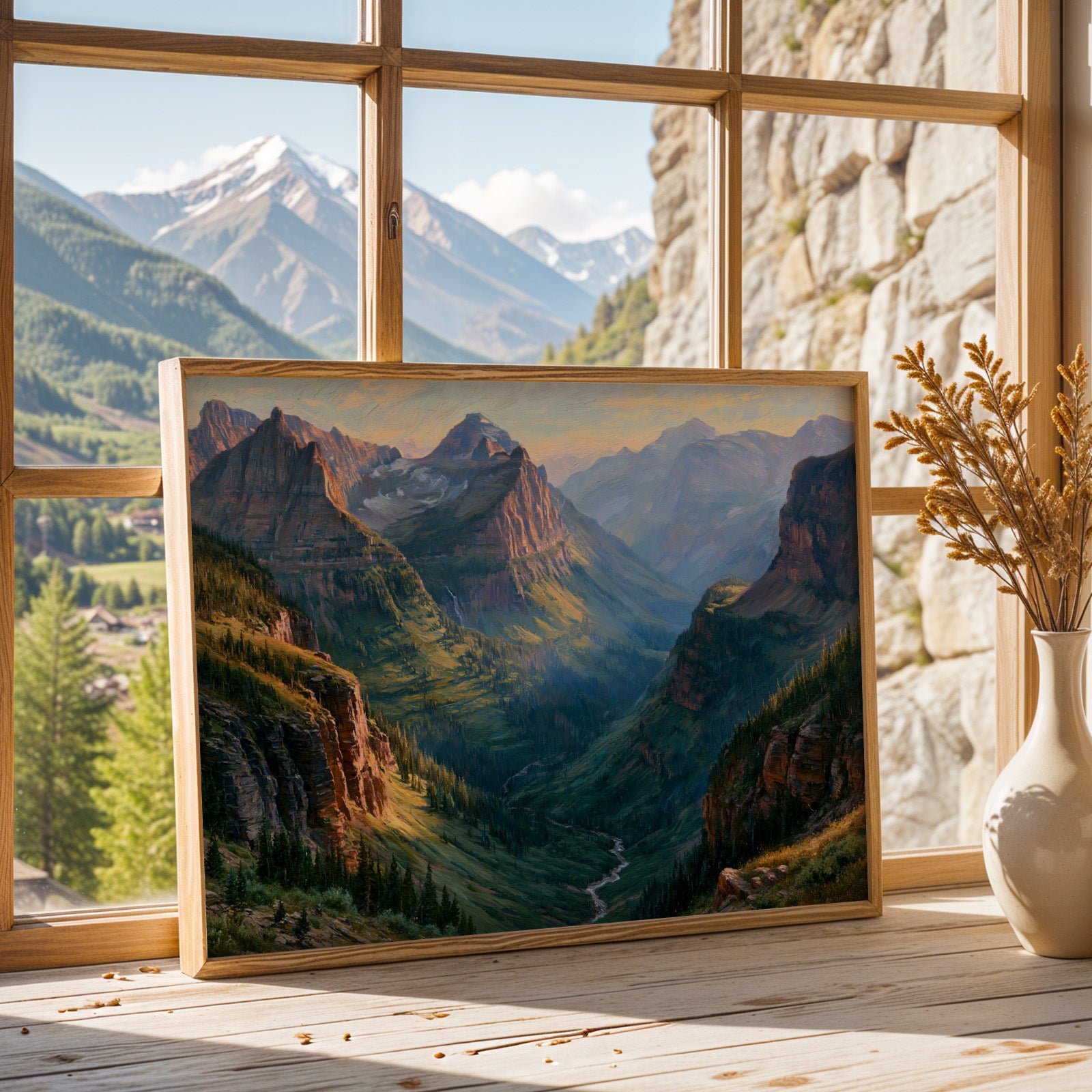 Glacier National Park Classical Oil Painting