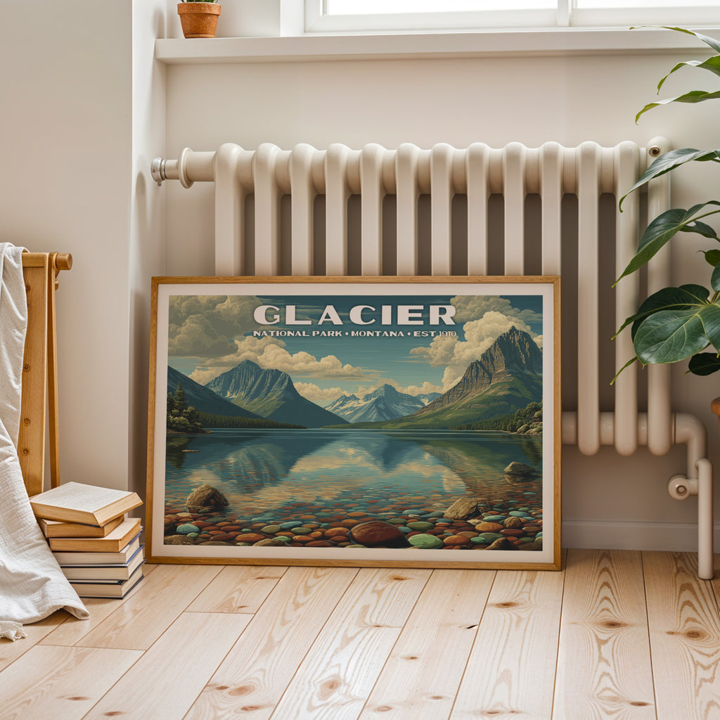 Glacier National Park Horizontal Vintage Art