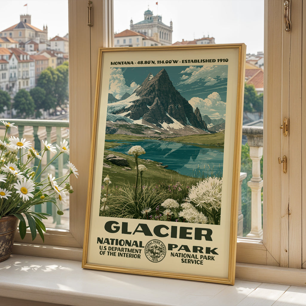 Glacier National Park Vintage WPA Art
