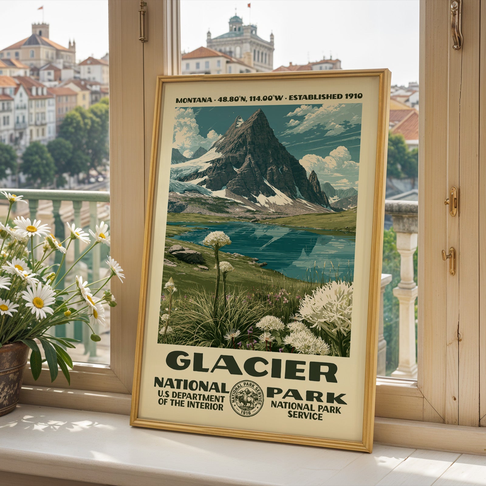 Glacier National Park Vintage WPA Art