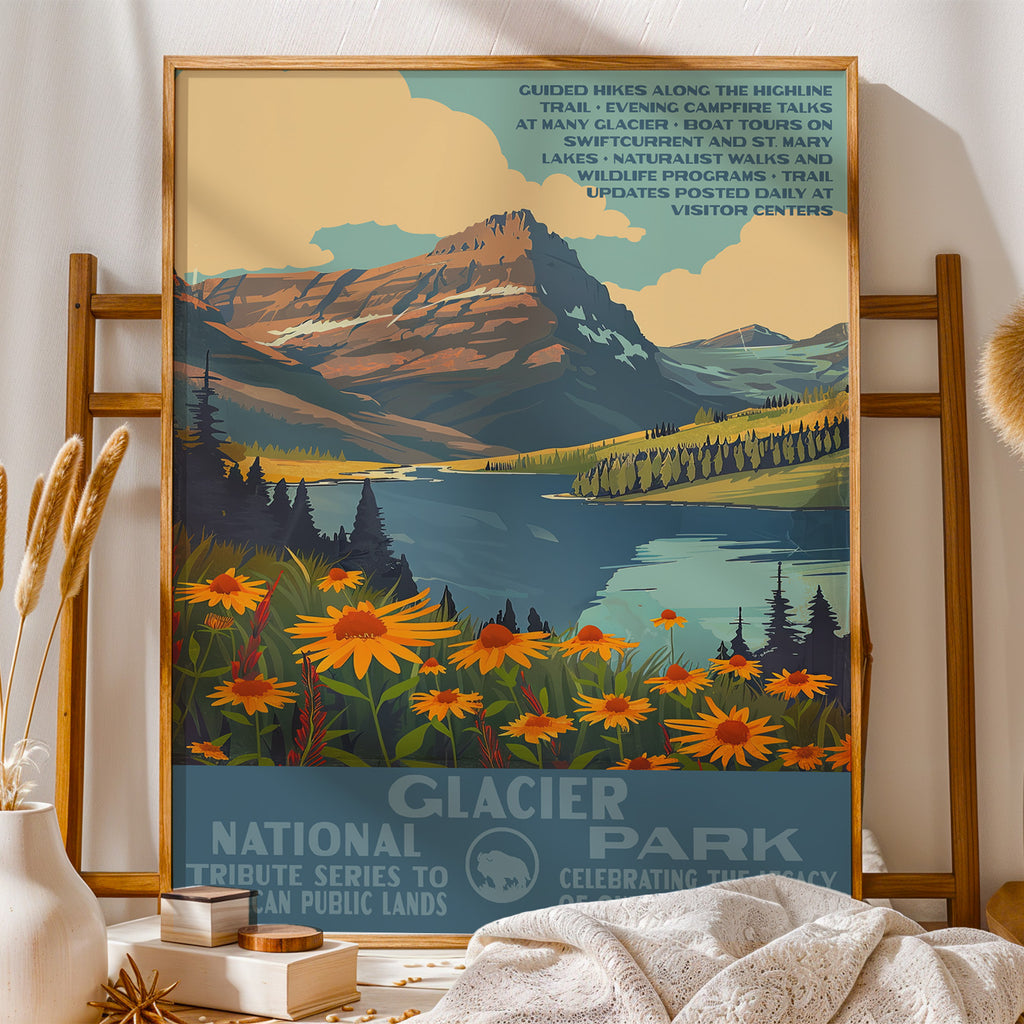 Glacier National Park Vintage WPA Art