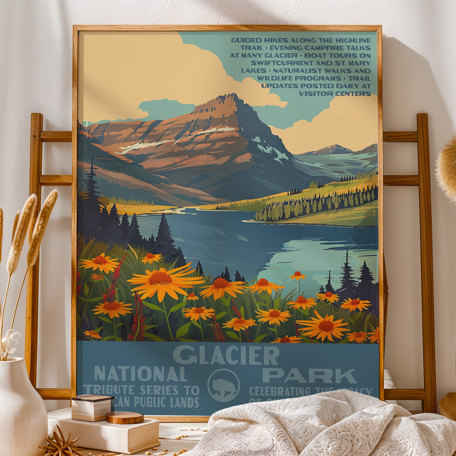 Glacier National Park Vintage WPA Art