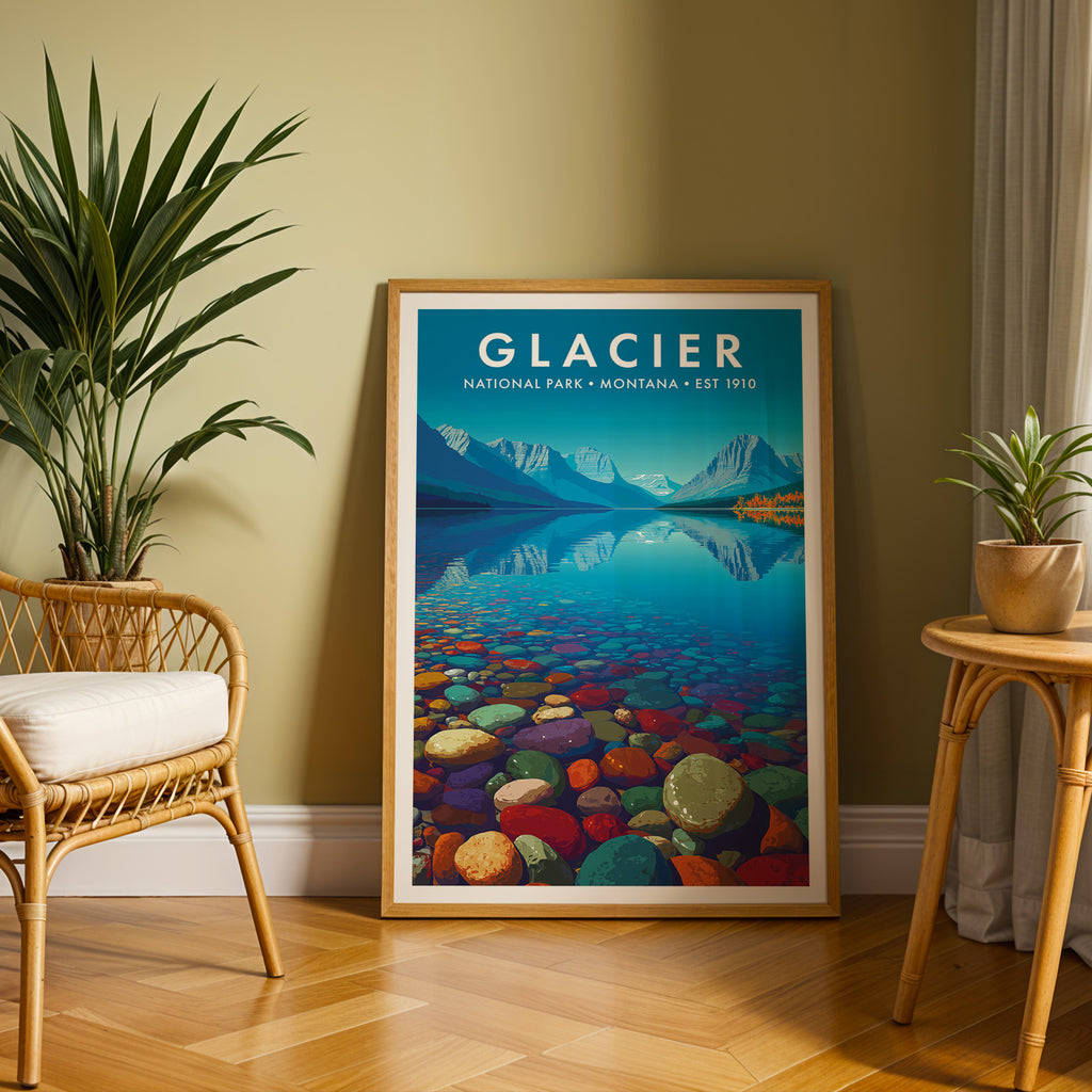 Retro Glacier National Park Print