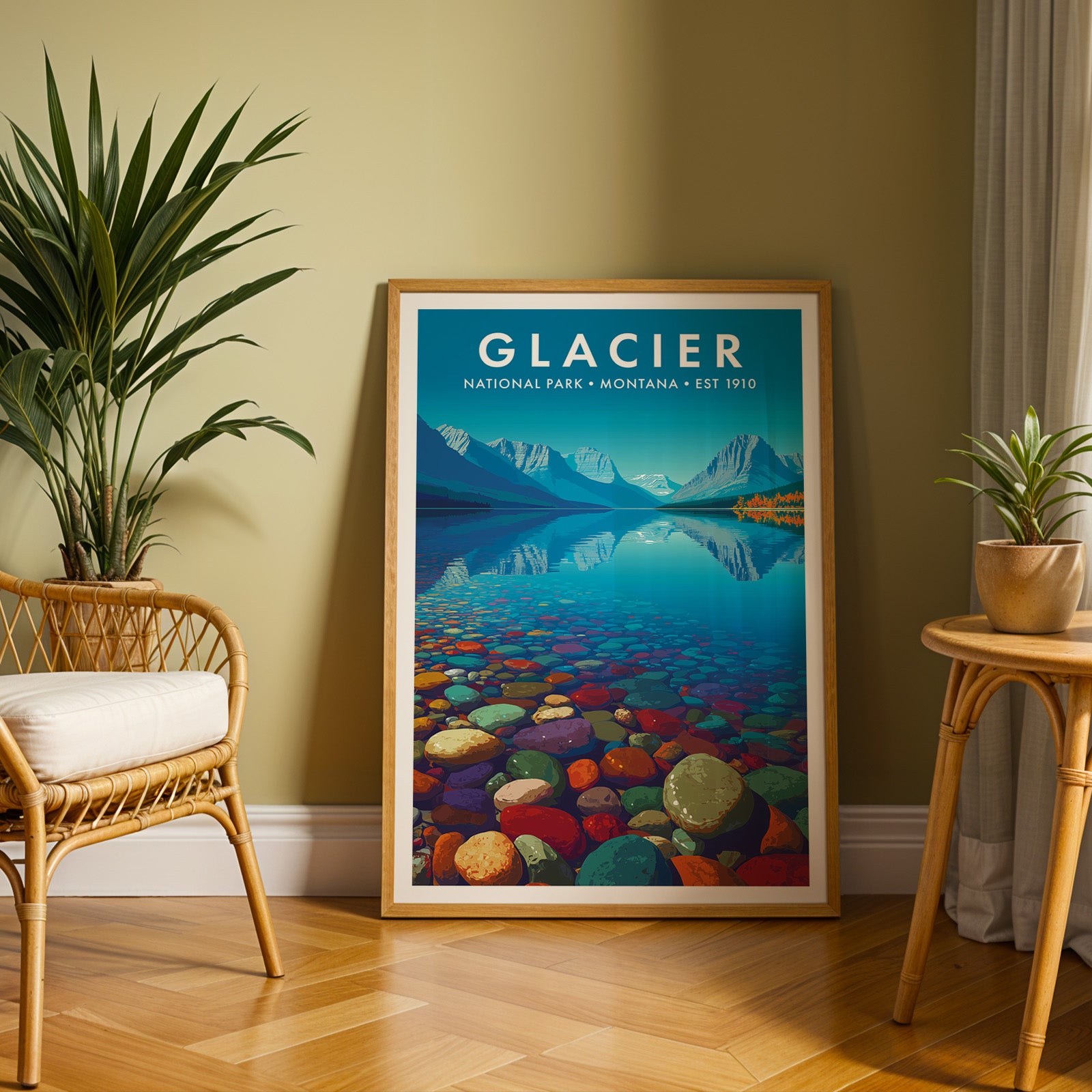 Retro Glacier National Park Print