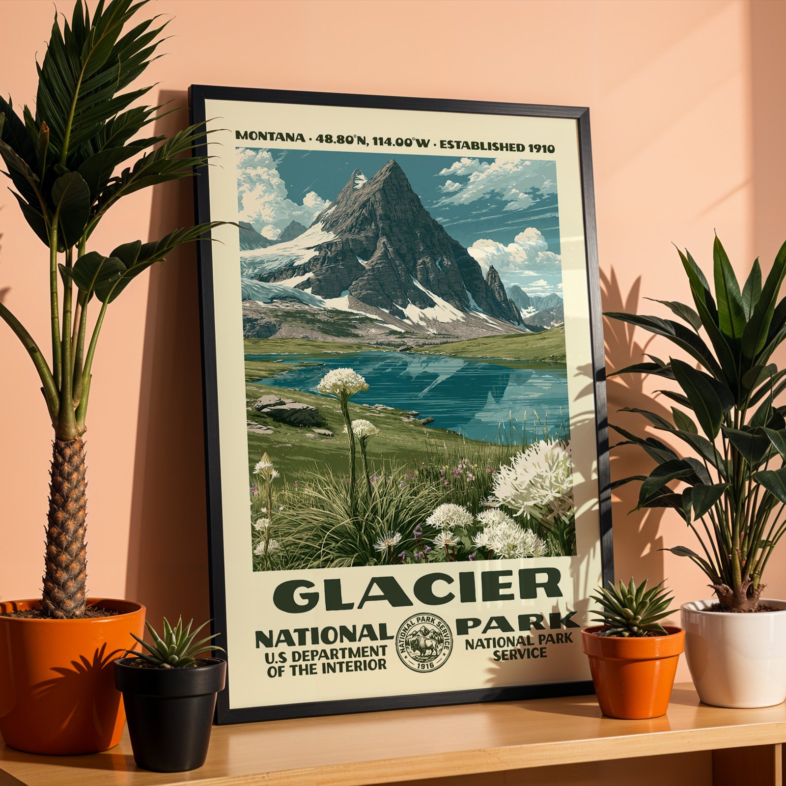 Glacier National Park Vintage WPA Art
