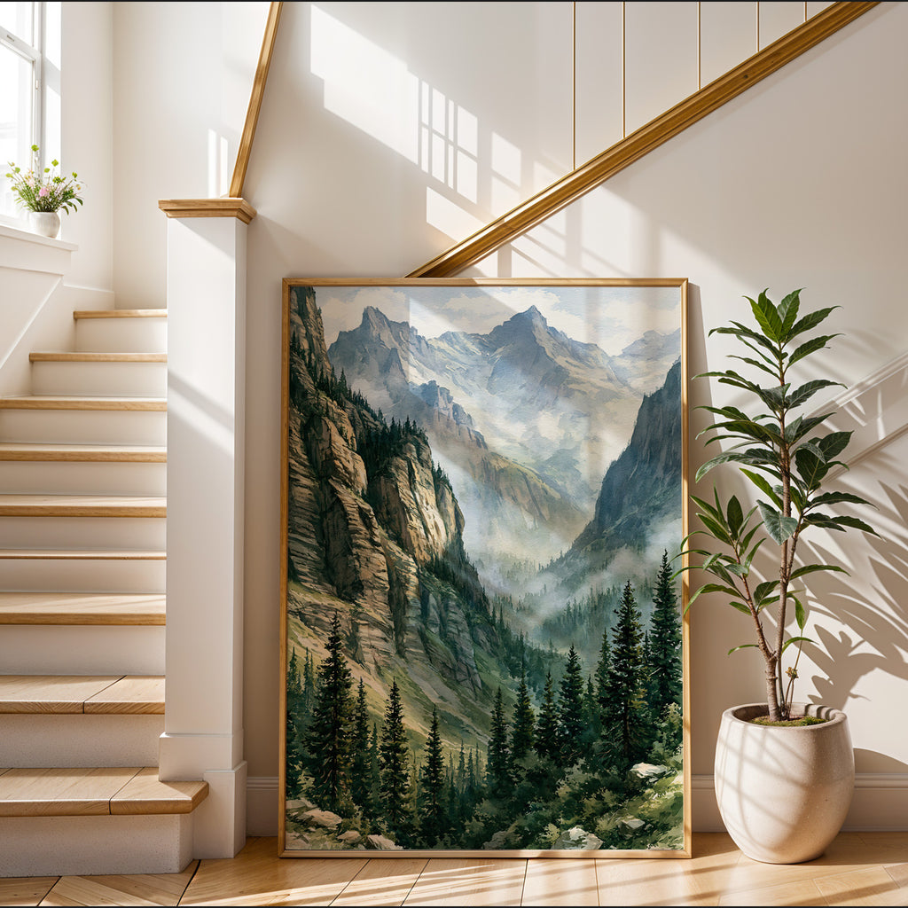 Glacier National Park Watercolor Art