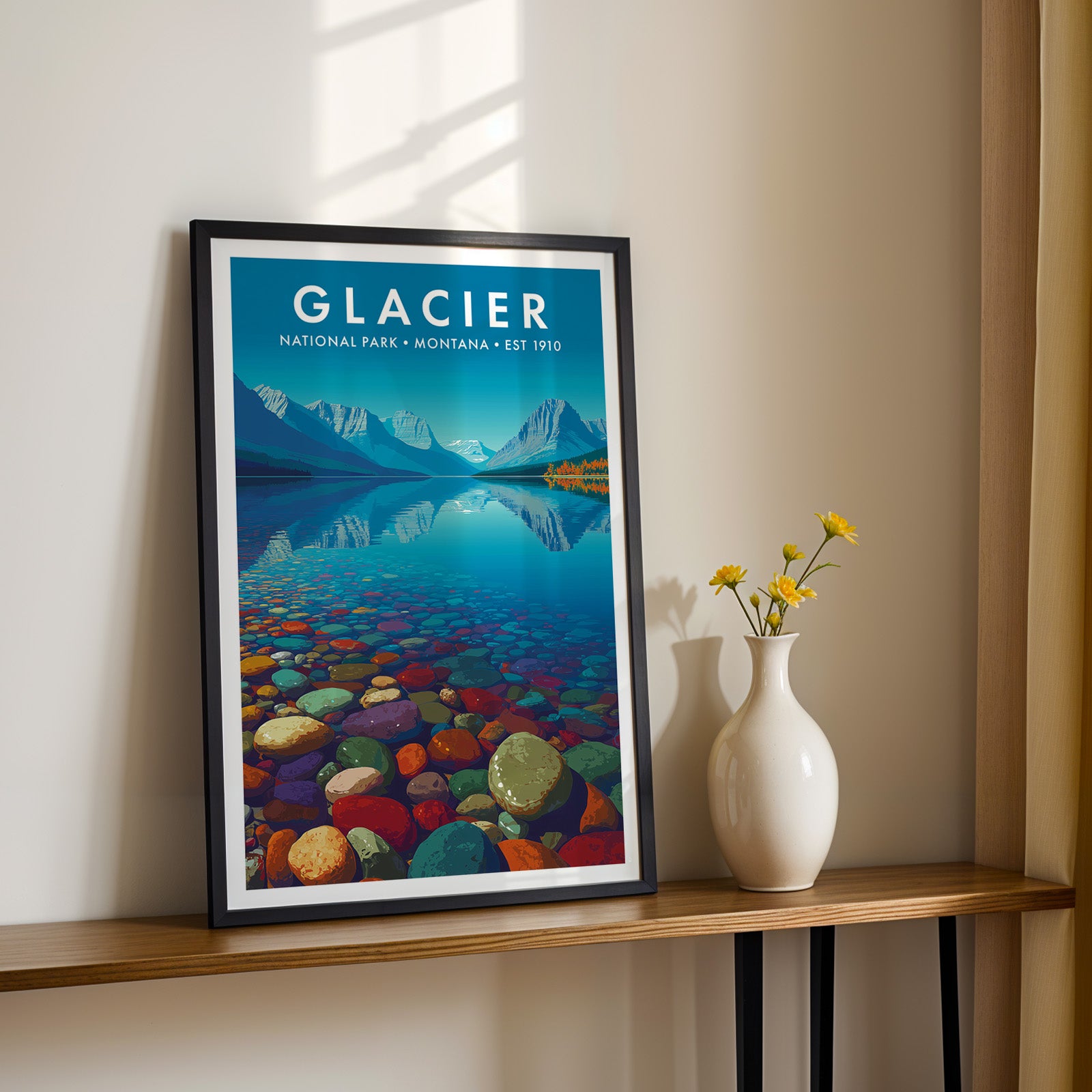 Retro Glacier National Park Print