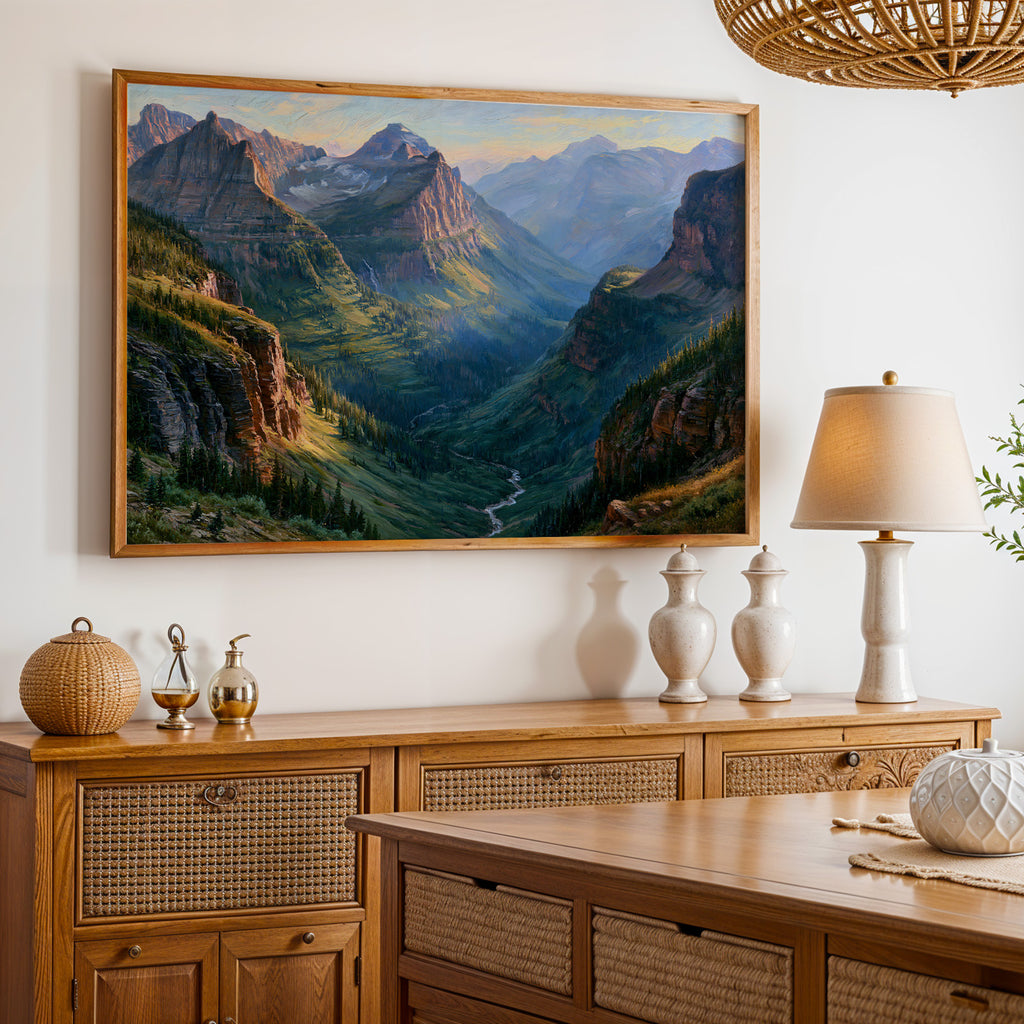 Glacier National Park Classical Oil Painting