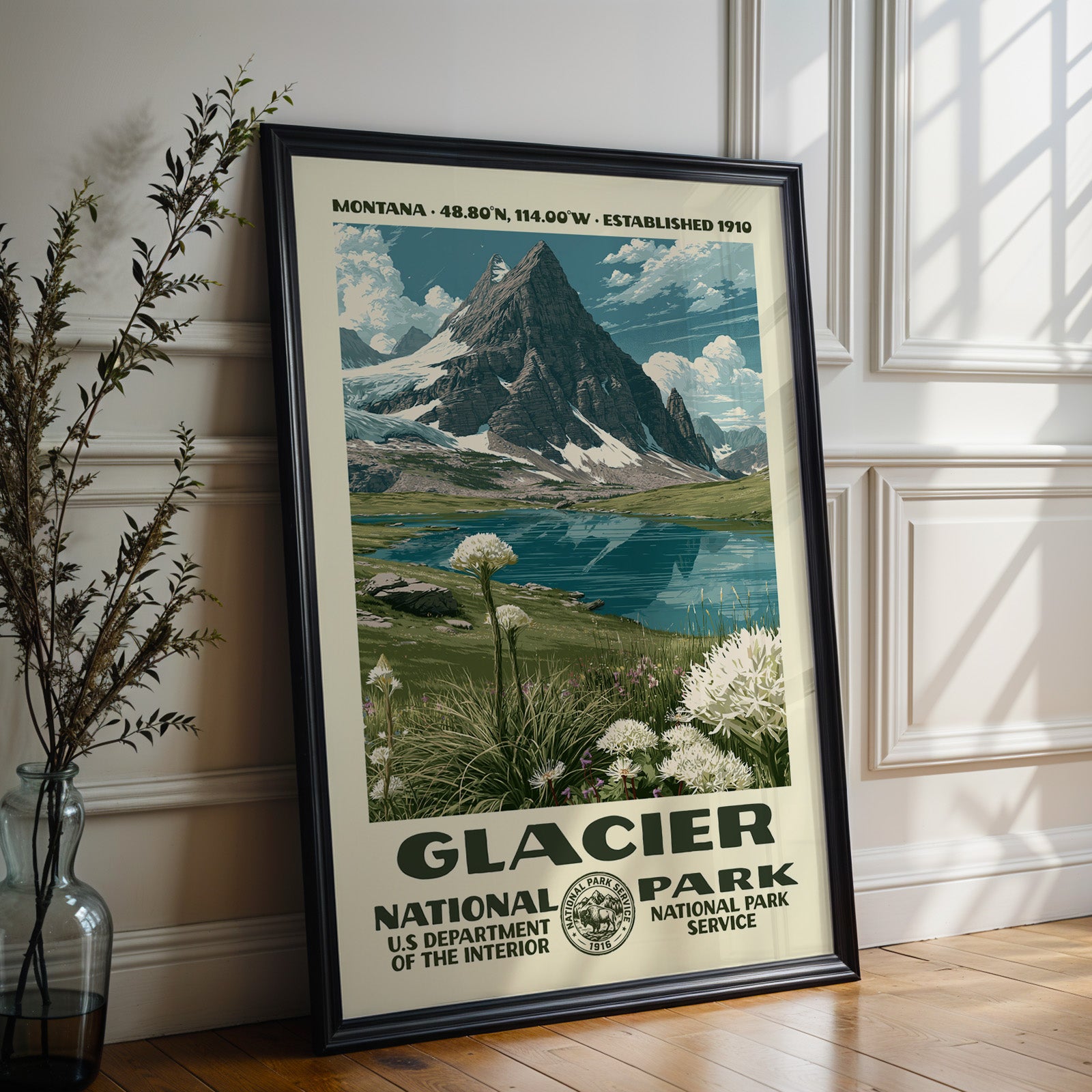 Glacier National Park Vintage WPA Art