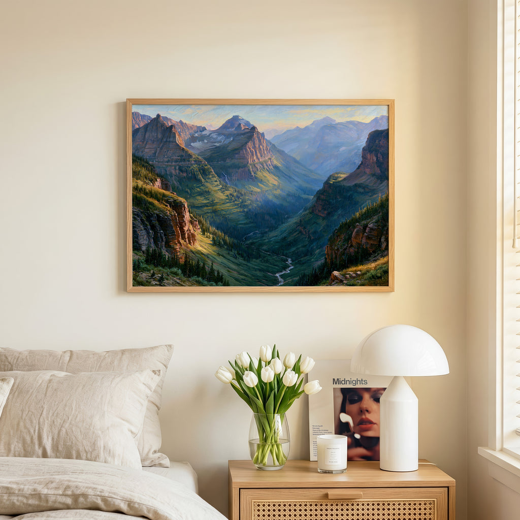 Glacier National Park Classical Oil Painting
