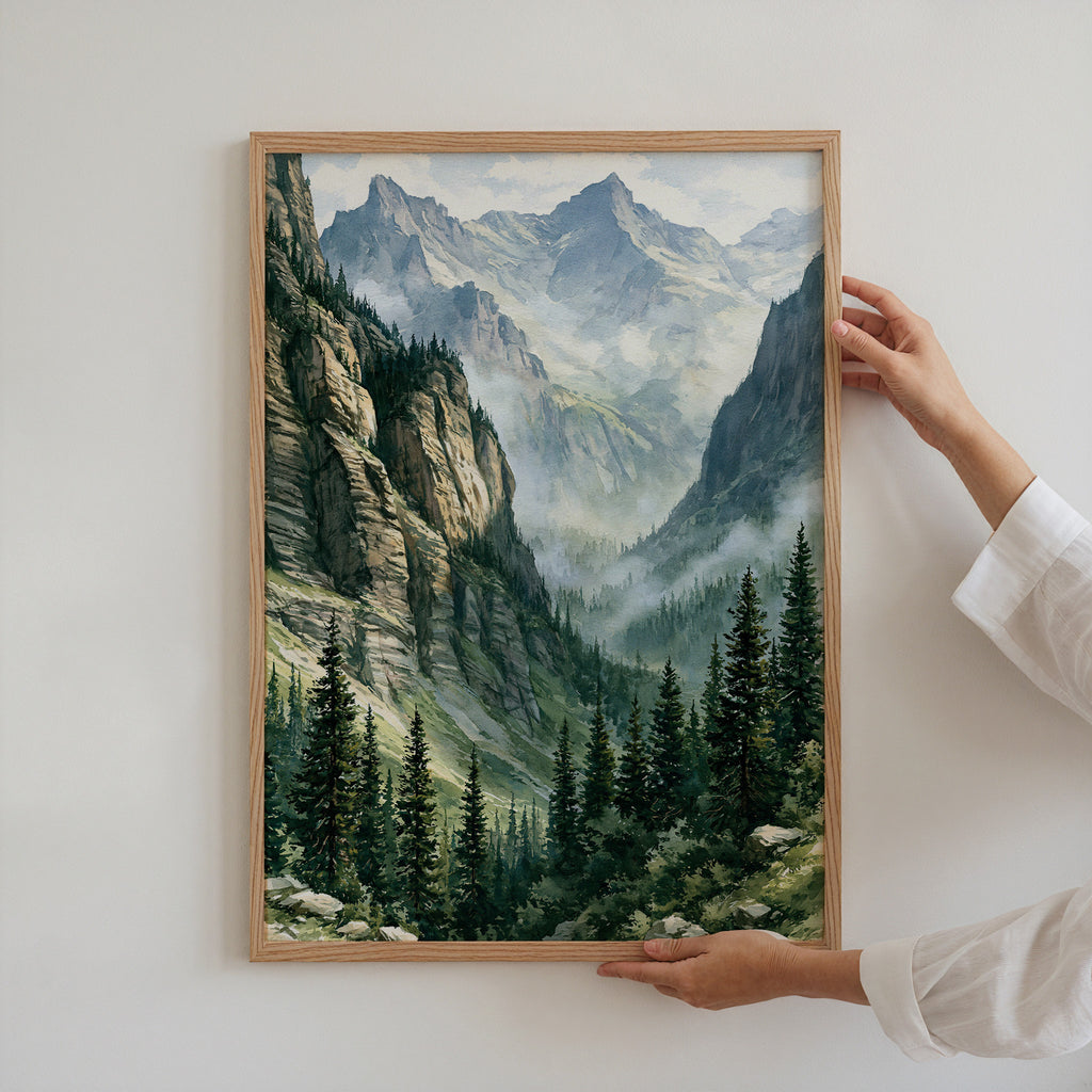 Glacier National Park Watercolor Art