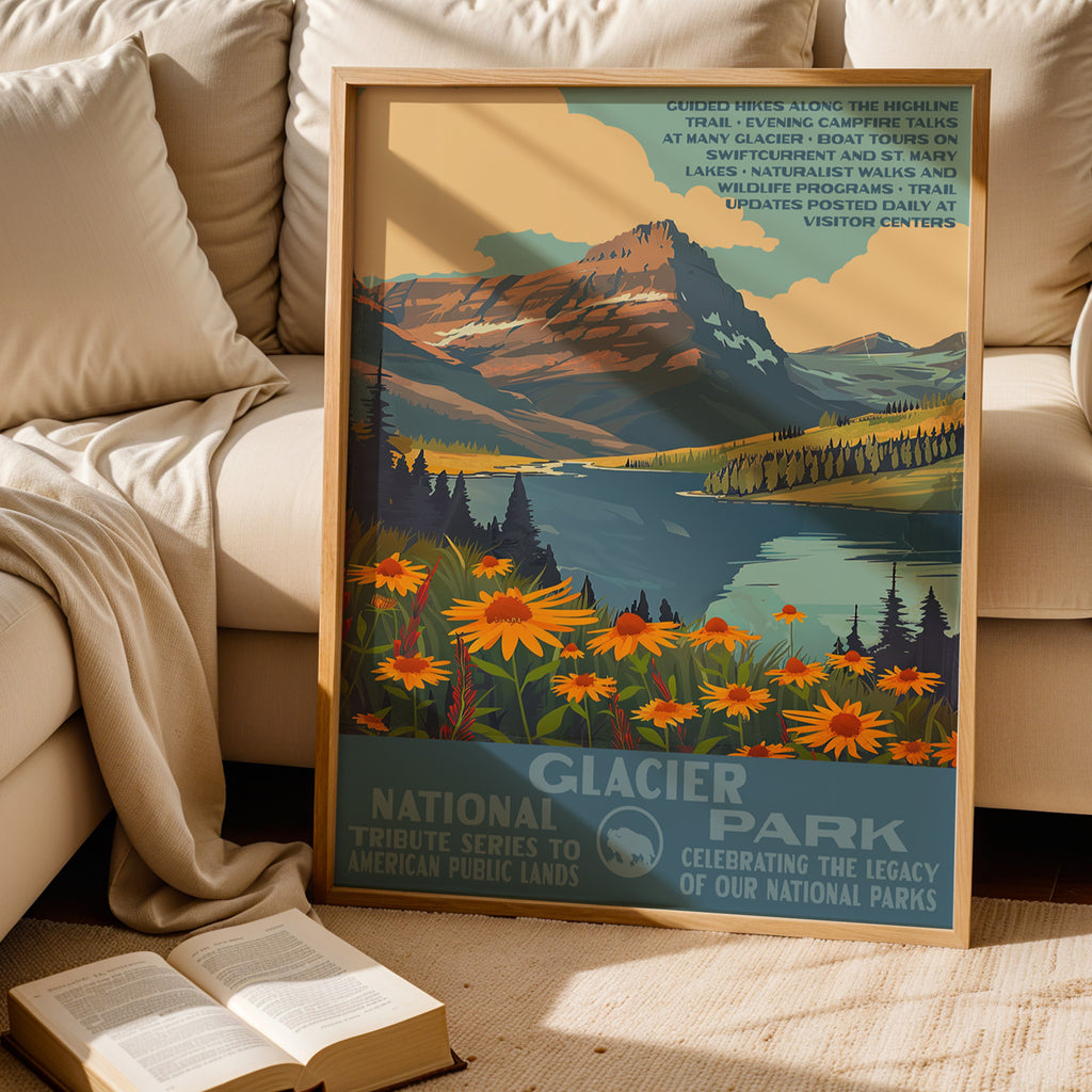 Glacier National Park Vintage WPA Art