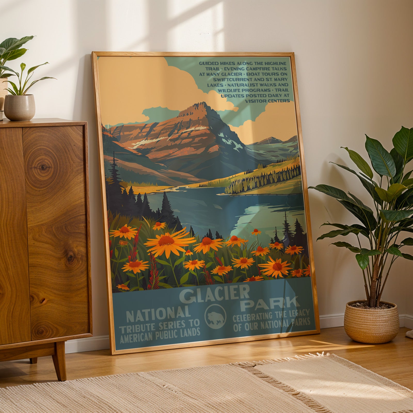 Glacier National Park Vintage WPA Art