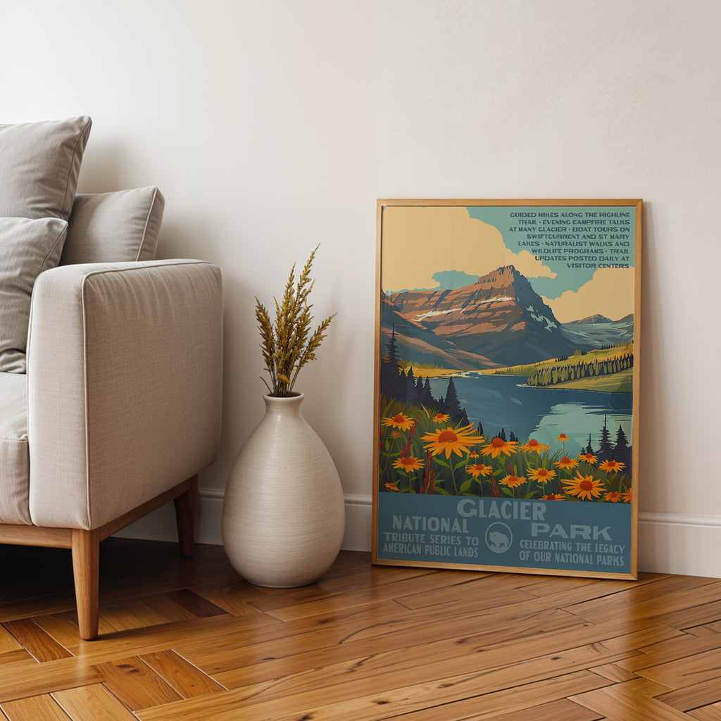 Glacier National Park Vintage WPA Art
