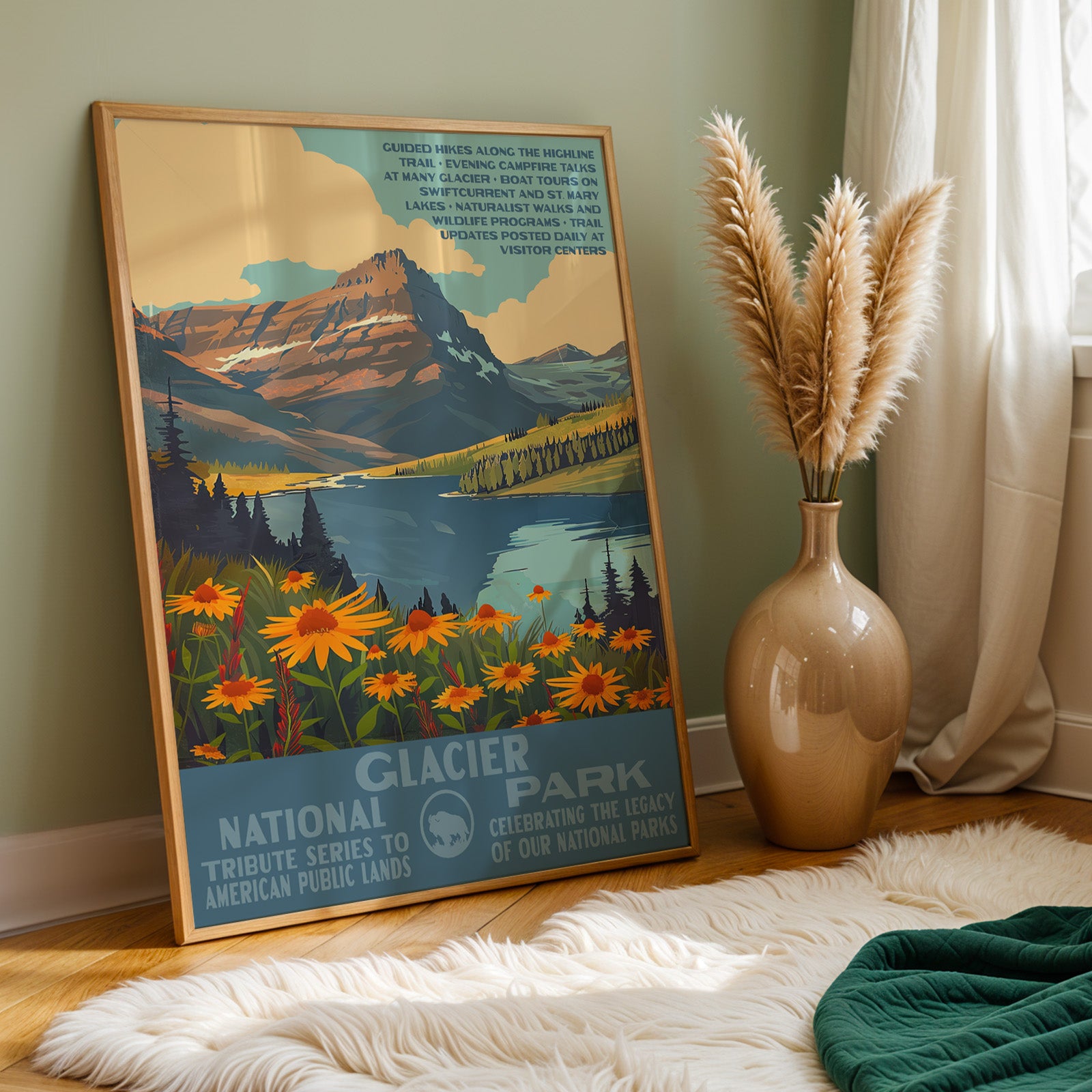Glacier National Park Vintage WPA Art