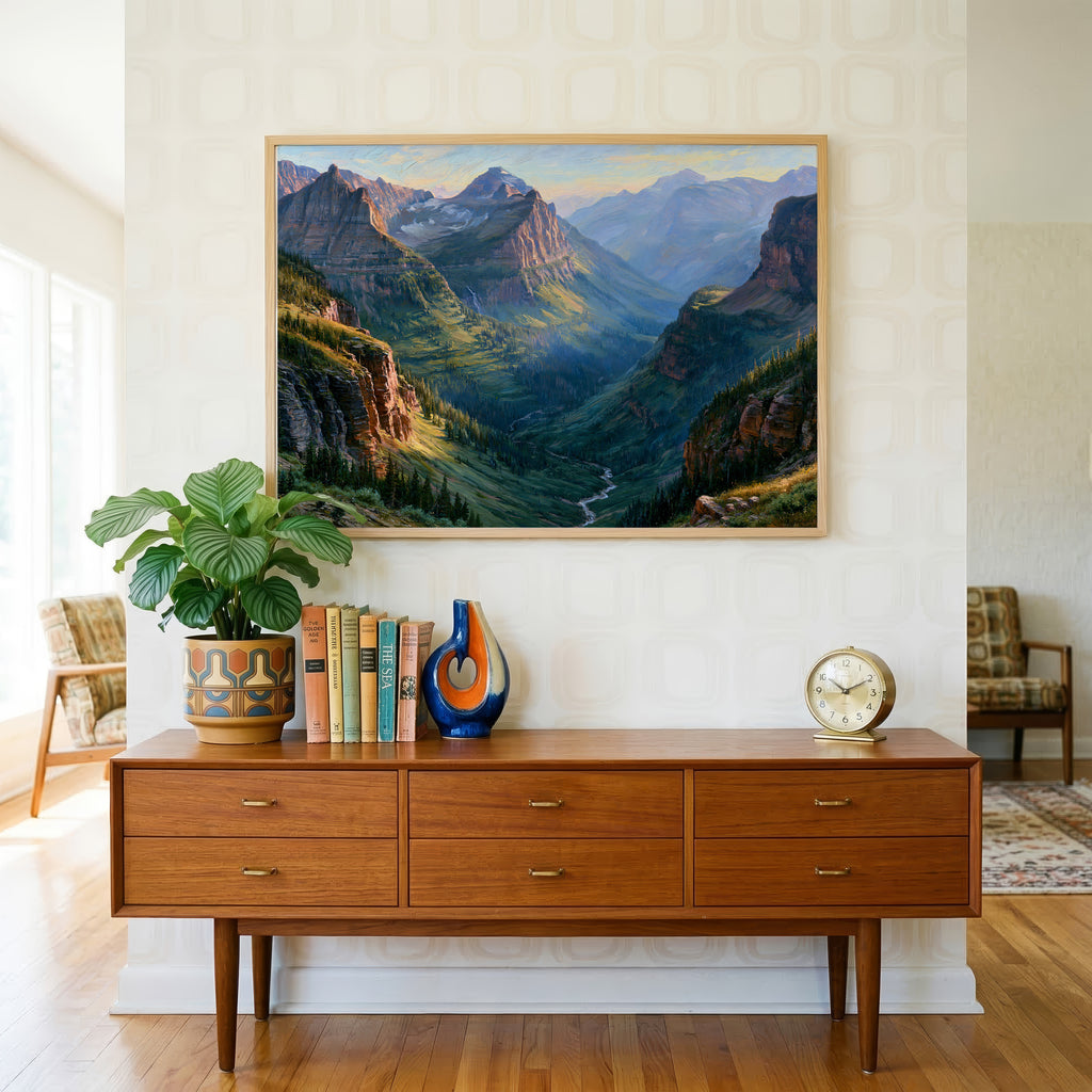 Glacier National Park Classical Oil Painting
