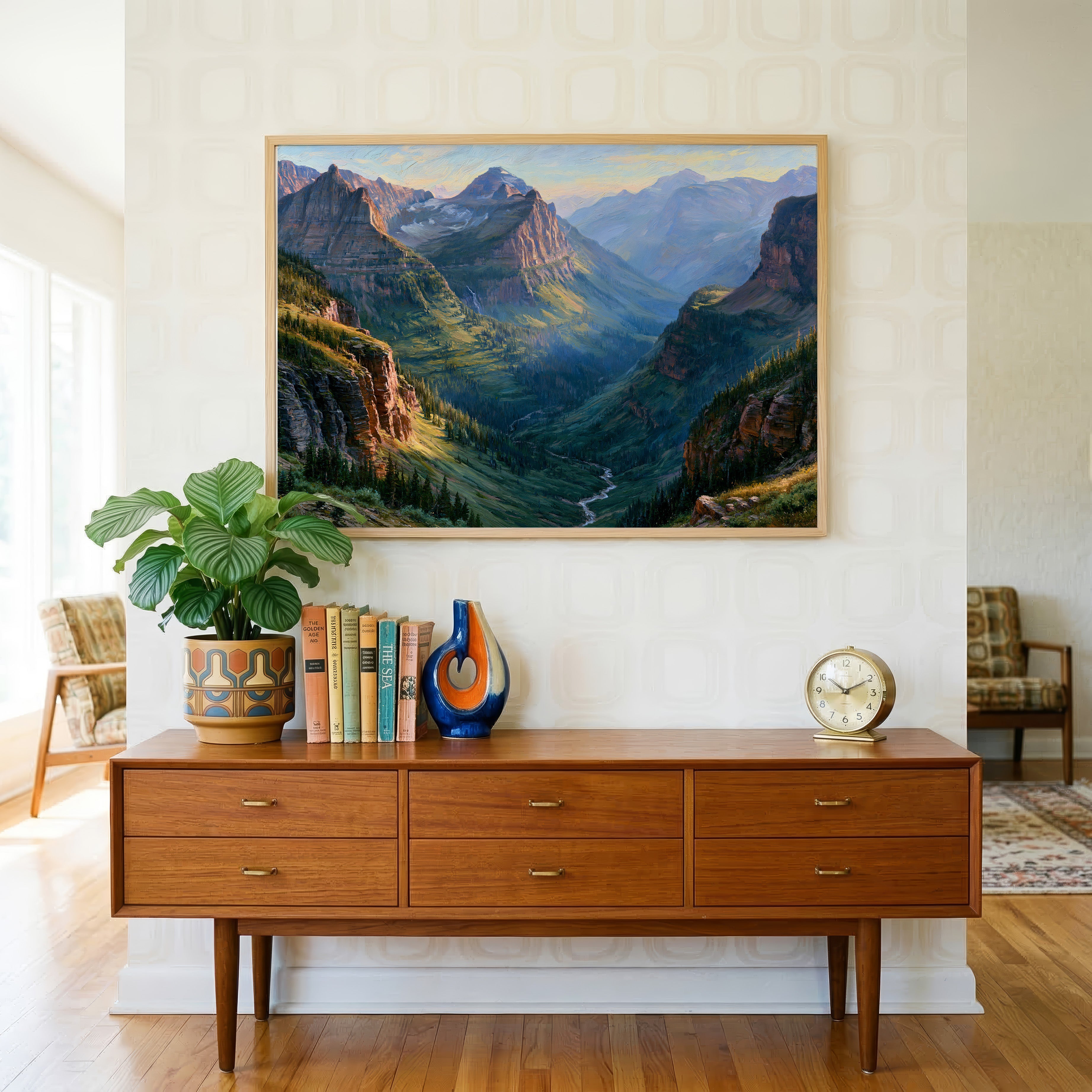 Glacier National Park Classical Oil Painting