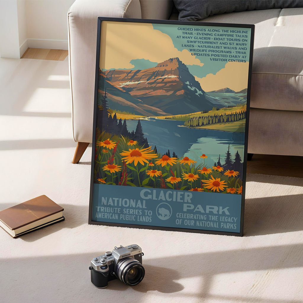 Glacier National Park Vintage WPA Art