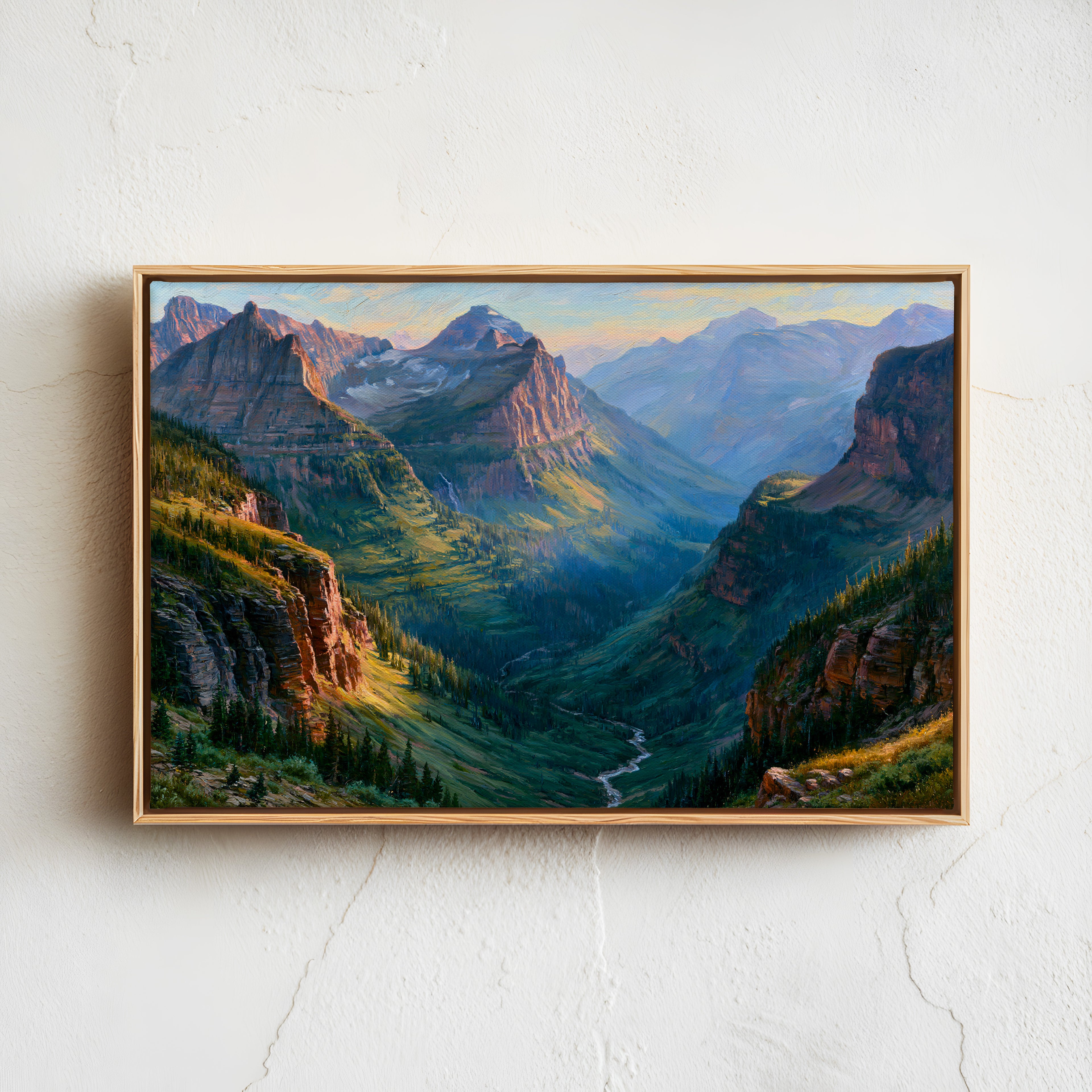 Glacier National Park Classical Oil Painting