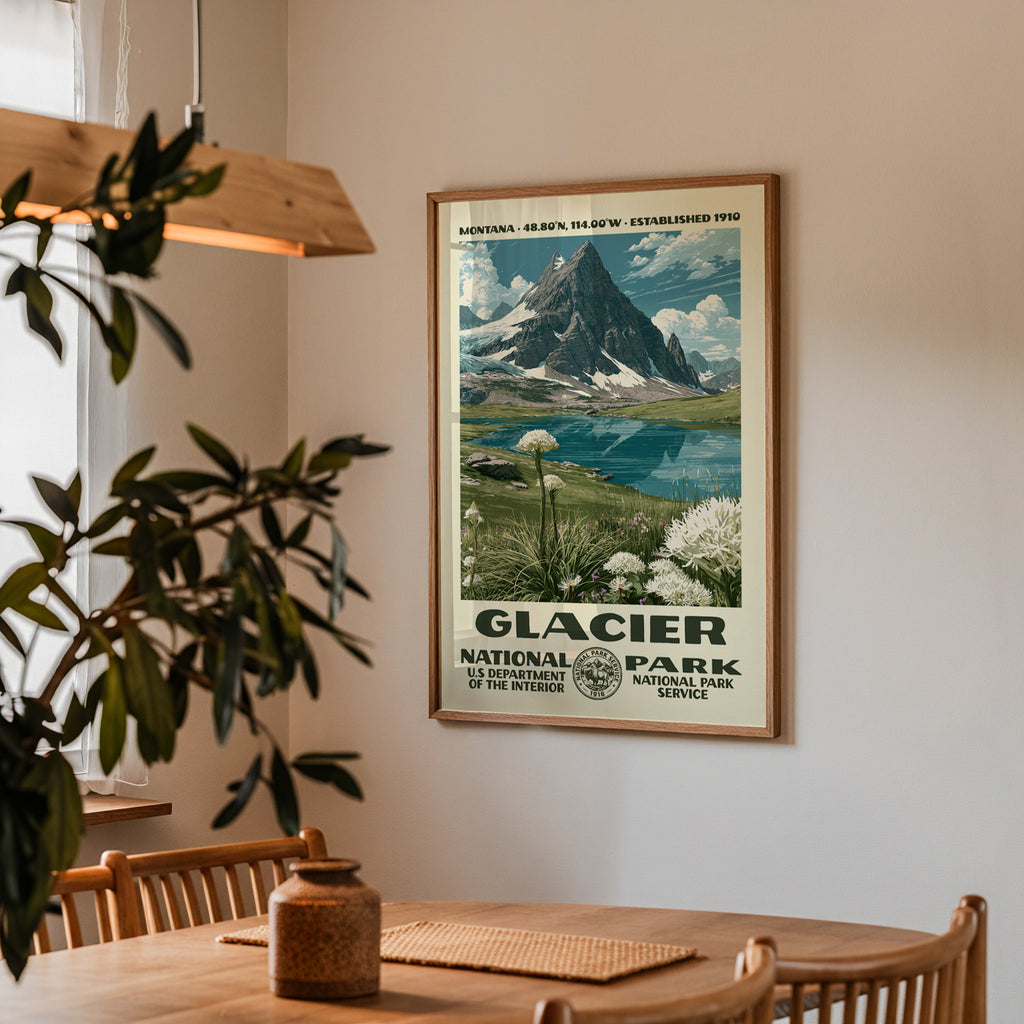 Glacier National Park Vintage WPA Art