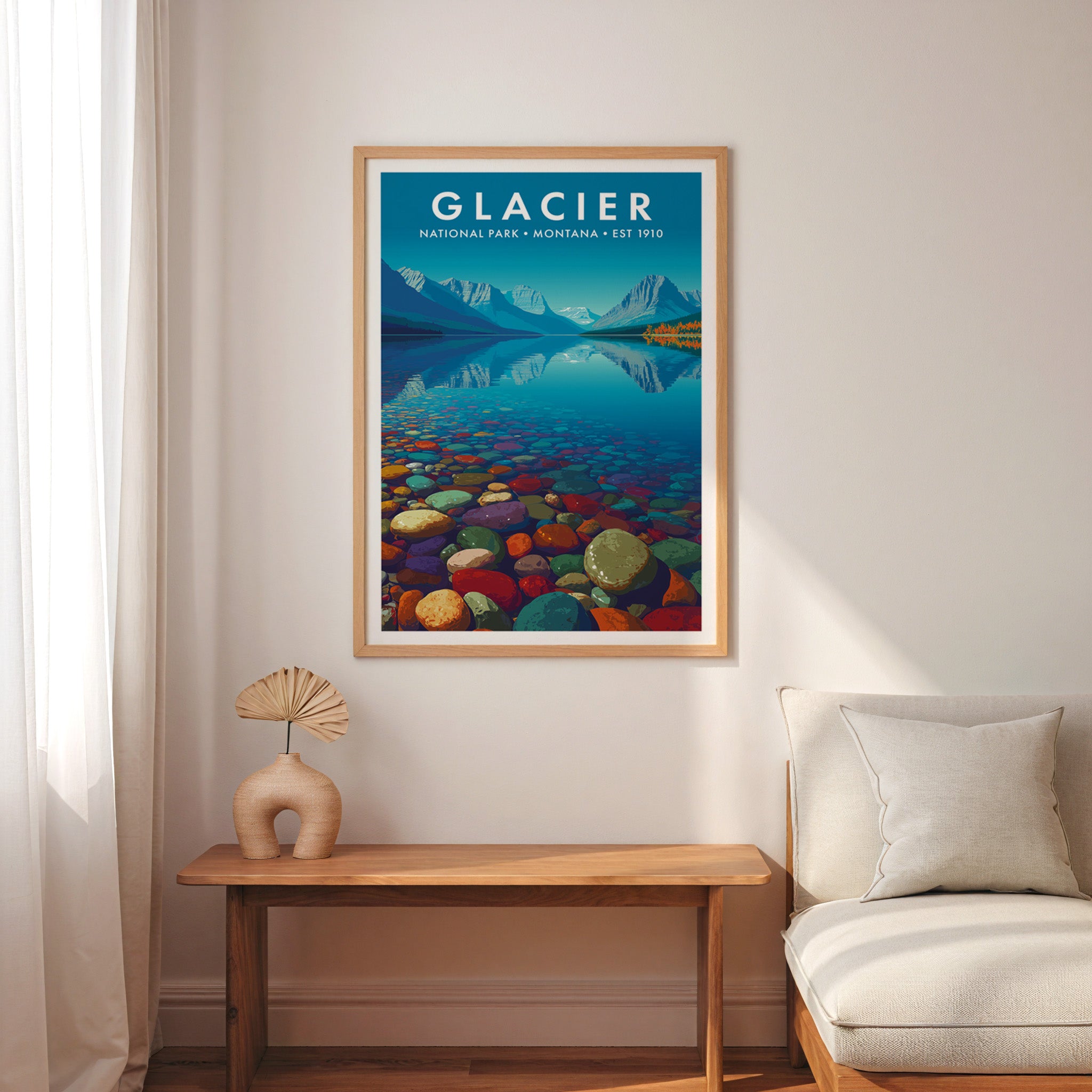 Retro Glacier National Park Print