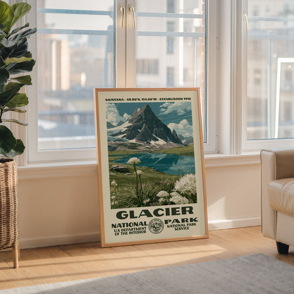 Glacier National Park Vintage WPA Art