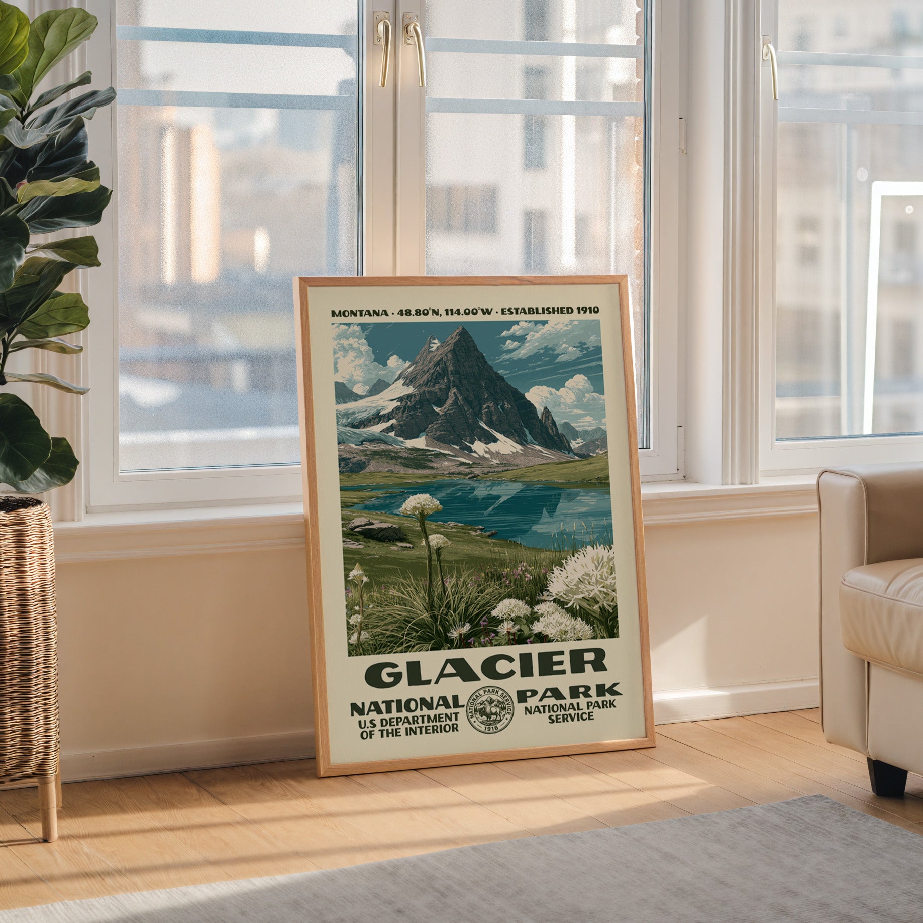 Glacier National Park Vintage WPA Art
