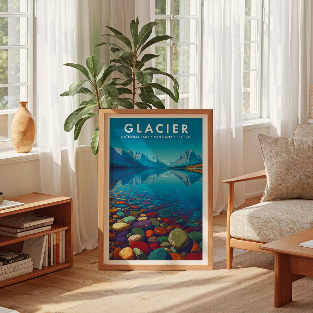 Retro Glacier National Park Print
