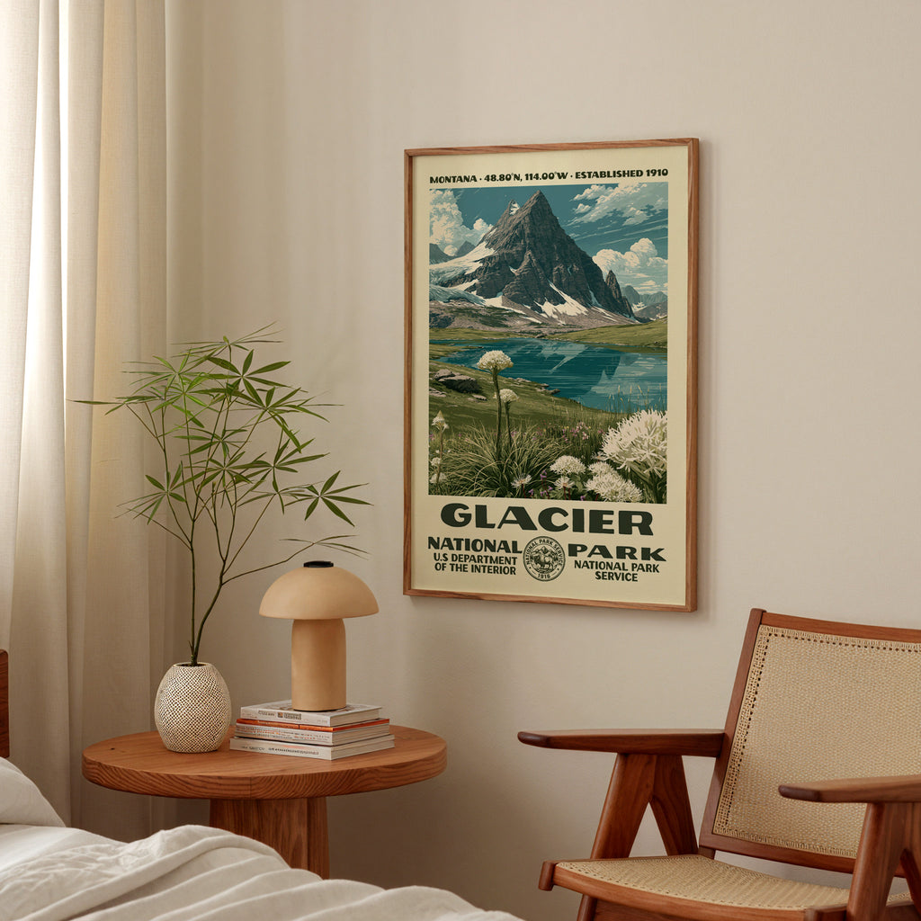 Glacier National Park Vintage WPA Art