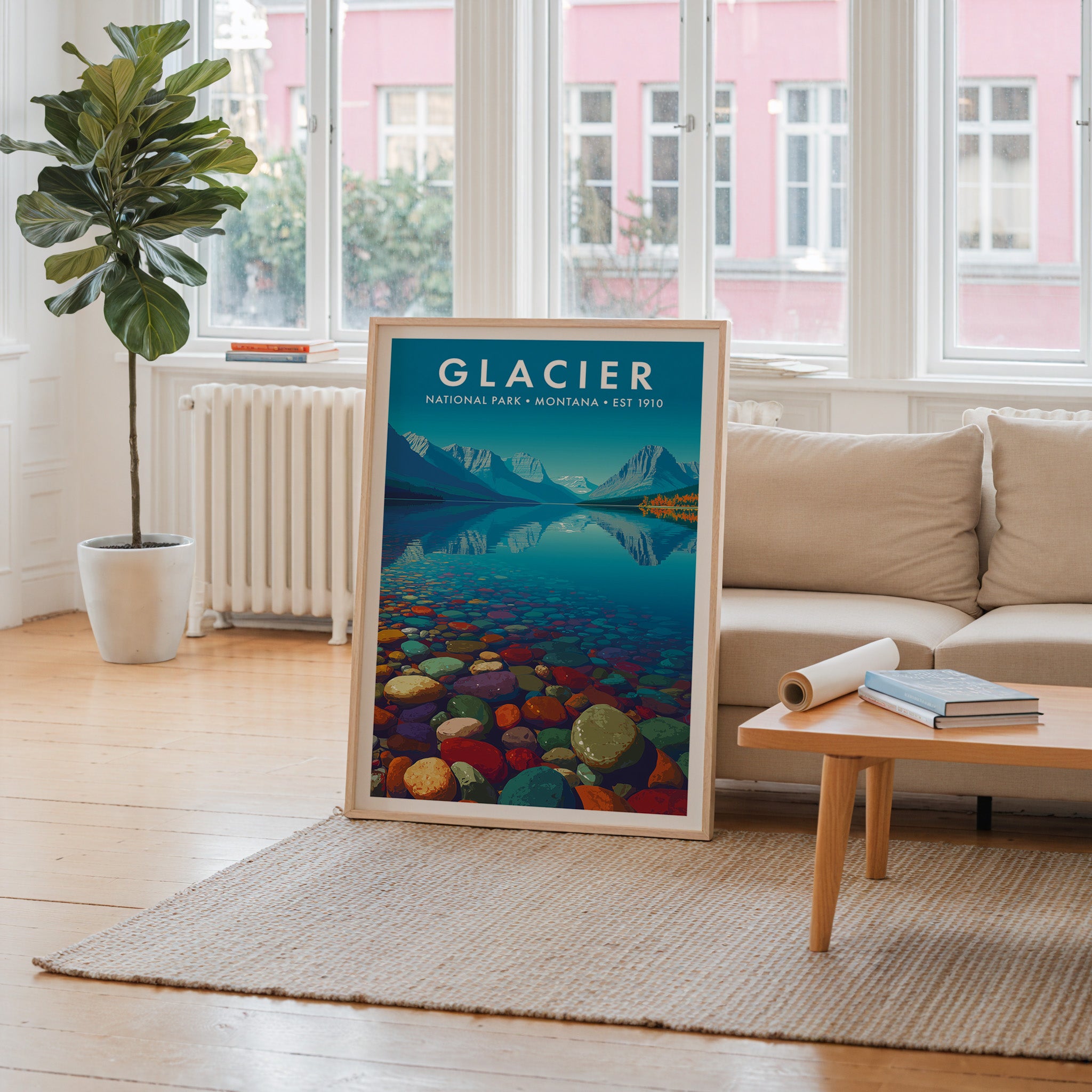 Retro Glacier National Park Print
