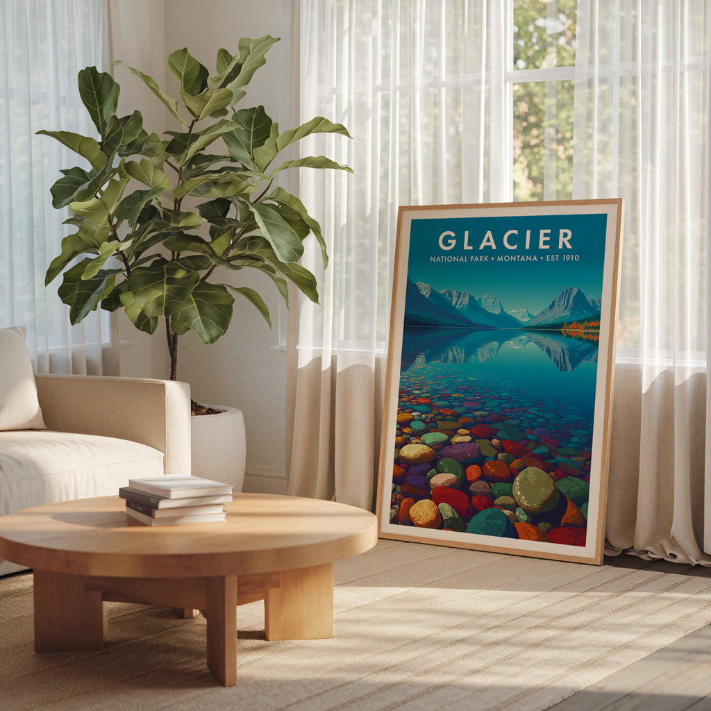 Retro Glacier National Park Print