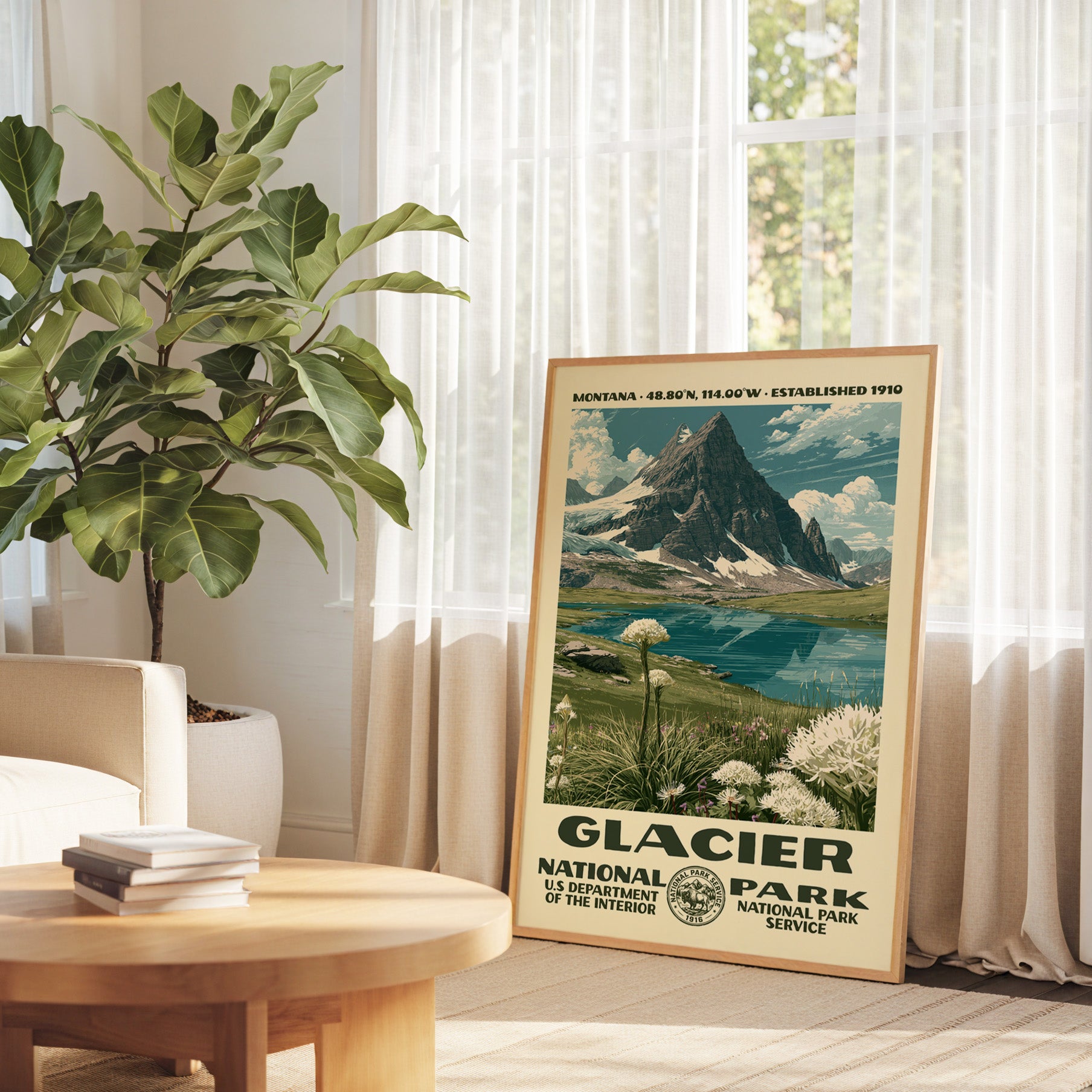 Glacier National Park Vintage WPA Art
