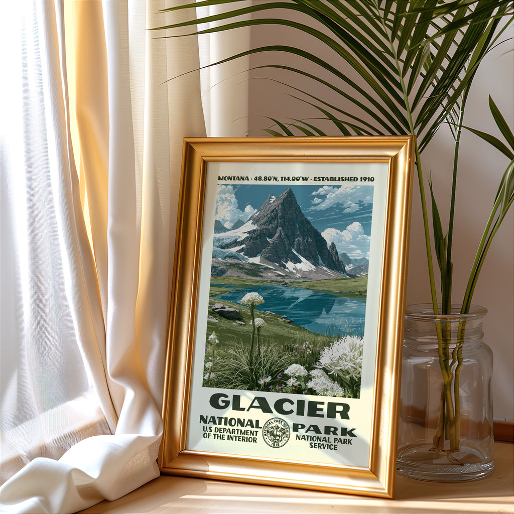 Glacier National Park Vintage WPA Art