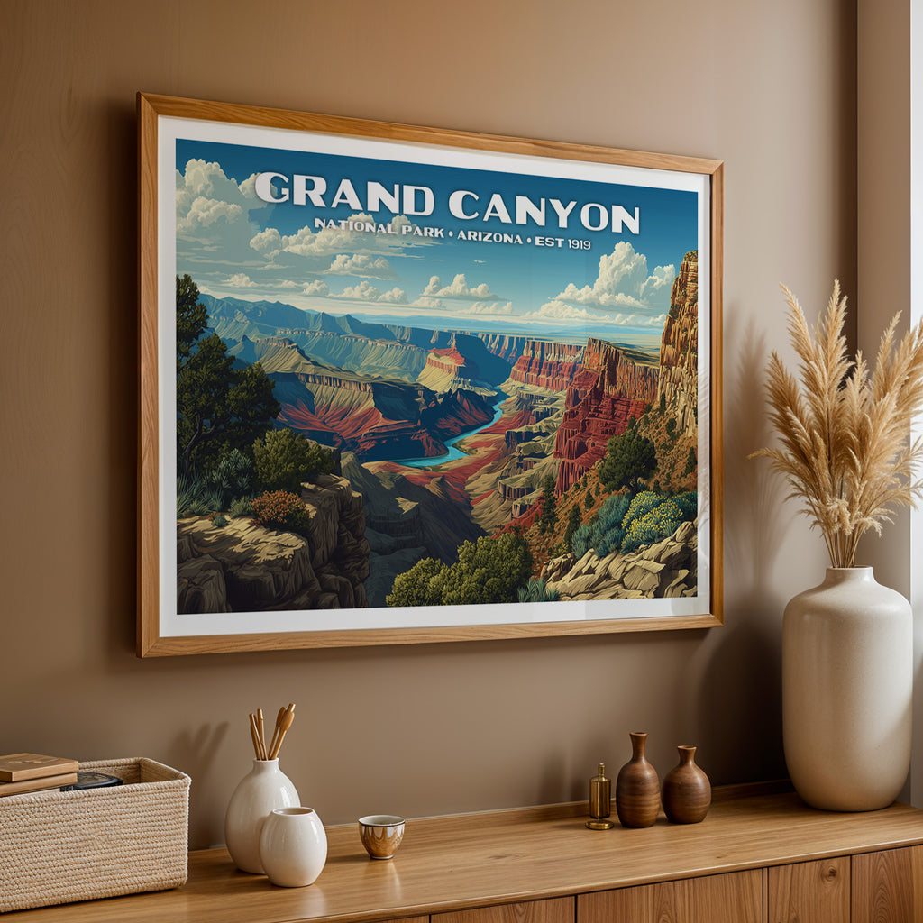 Grand Canyon National Park Horizontal Vintage Art